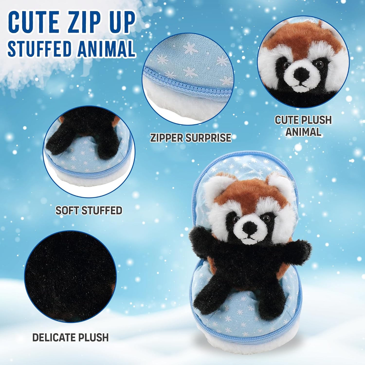 Snowball – Animal de peluche sorpresa con cremallera  Juguete de peluche lindo y suave de 6 pulgadas  perfecto para amigos y familiares de todas las