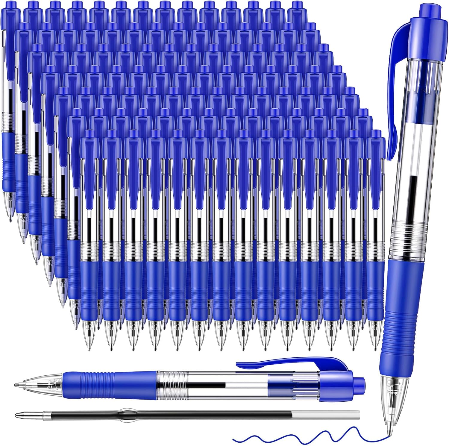 Fulmoon 100 bolígrafos de tinta de gel, bolígrafos retráctiles, punta media de 0.039 pulgadas, bolígrafos de clic de escritura suave para diario,