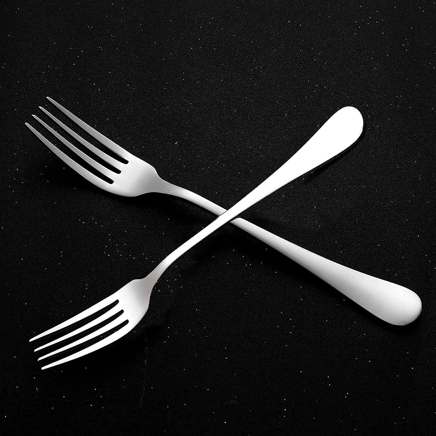 Tenedores, tenedores de ensalada, juego de 10 tenedores de cubiertos de acero inoxidable de grado alimenticio, tenedores de mesa, tenedores de