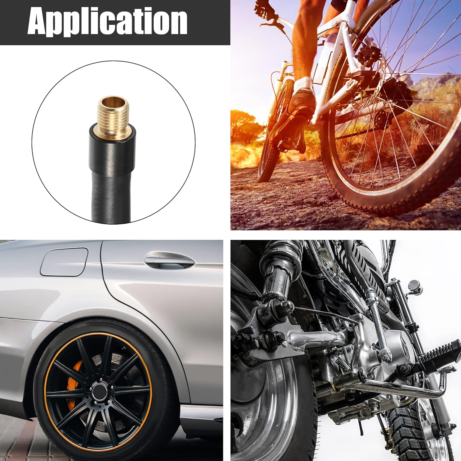 X AUTOHAUX Manguera de extensión de inflador de neumáticos roscados de 19.7 in, adaptador de mandril de manguera de bomba de aire, tubo de conexión