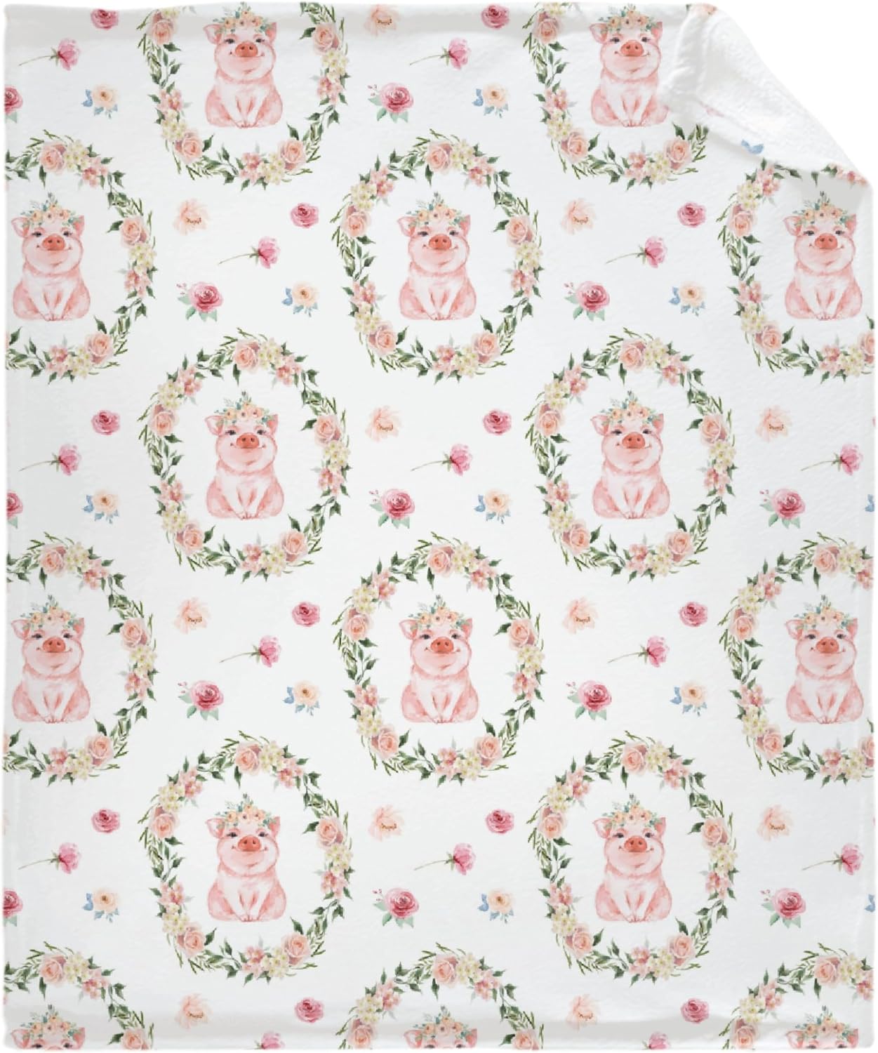 Manta de franela de cerdo rosa súper suave, esponjosa, acogedora, con diseño fresco, ligera y cálida, regalo para todas las estaciones, para niños,