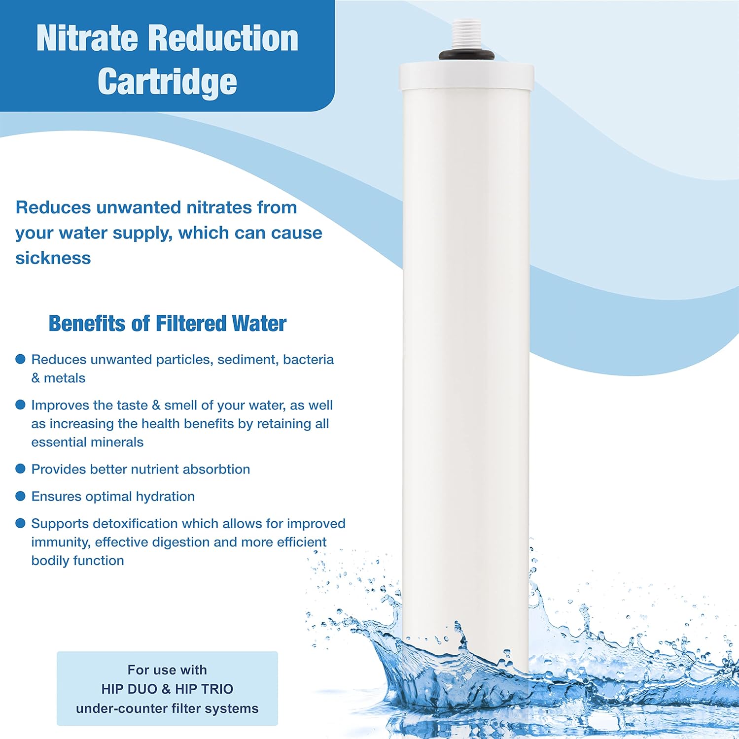 Doulton  W9125047  Filtro de agua potable con cartucho de reducción de nitrato de 10″  Rosca BSP  Para uso en la primera cámara de las carcasas