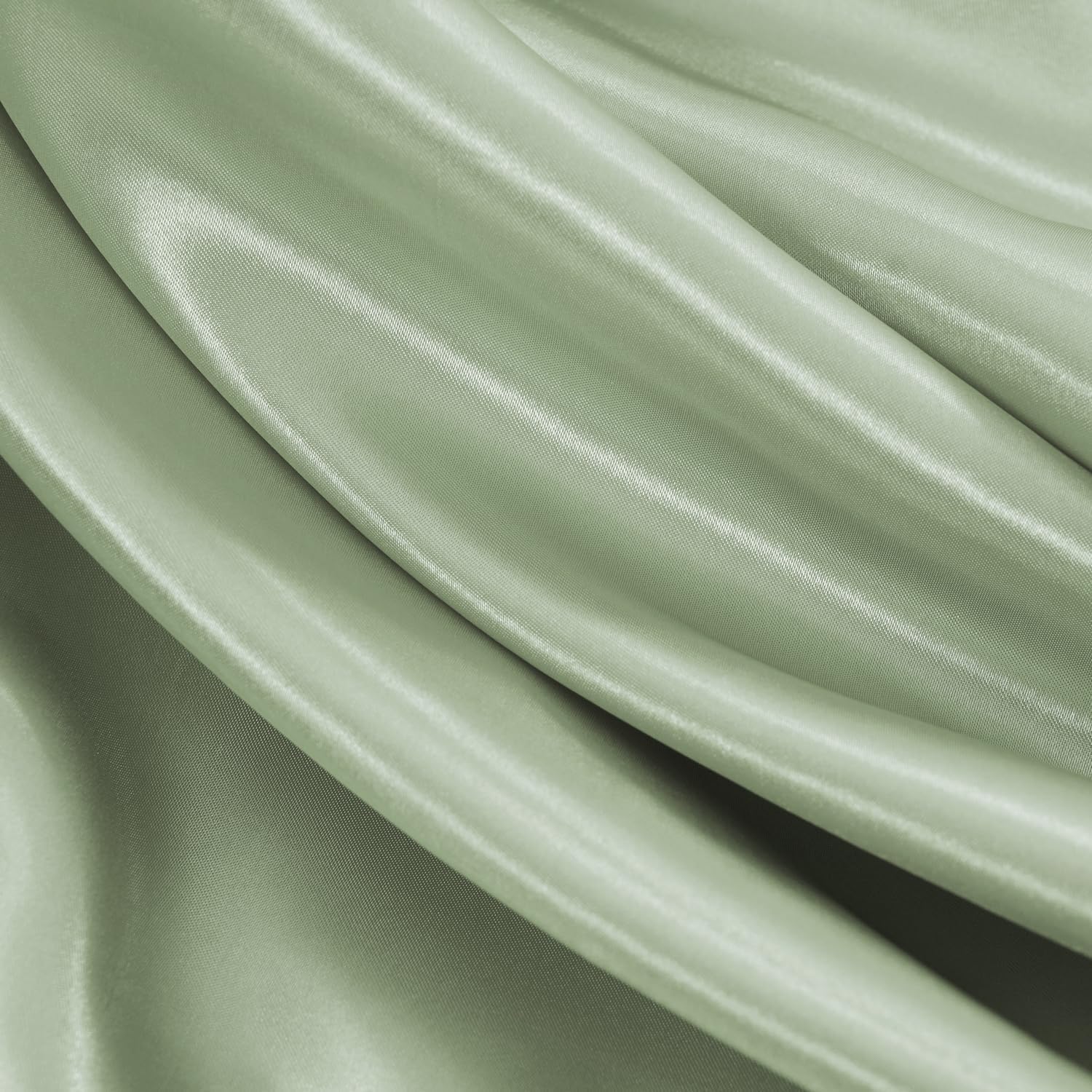 Sábanas de satén tamaño matrimonial 4 piezas de sábanas de lujo suaves y sedosas, juego de sábanas de seda satinada verde salvia sin arrugas con 1
