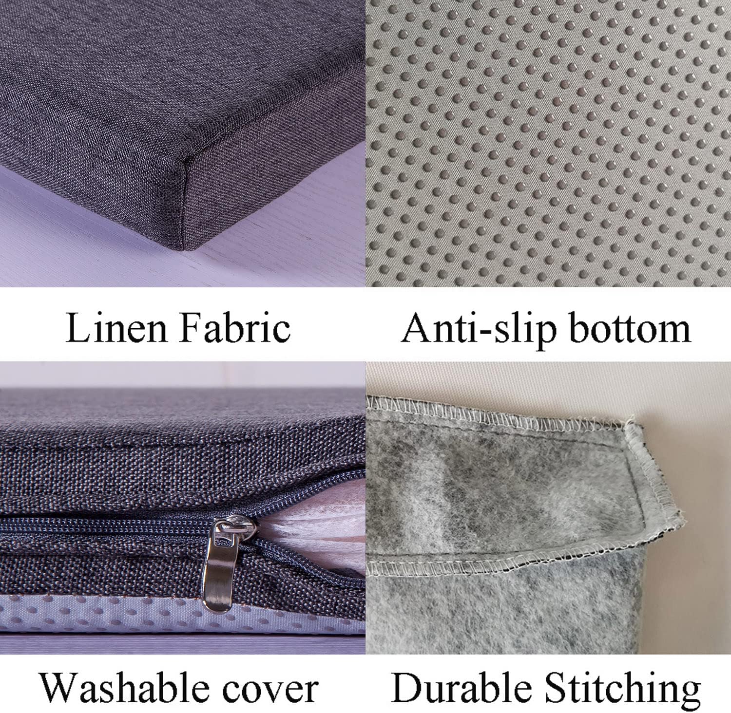 Cojín de banco de piano para almacenamiento de zapatos en interiores con lazos antideslizante para mesa de picnic para cocina, mesa de comedor