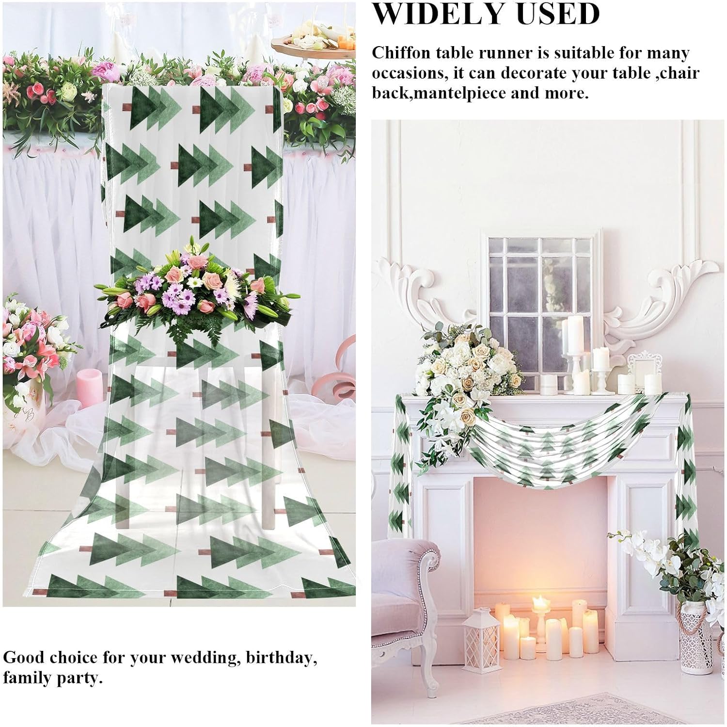 Triangle Table Runner Fall Decorations for Home for Desk Decor Christmas Table Runner 108 Inches Long