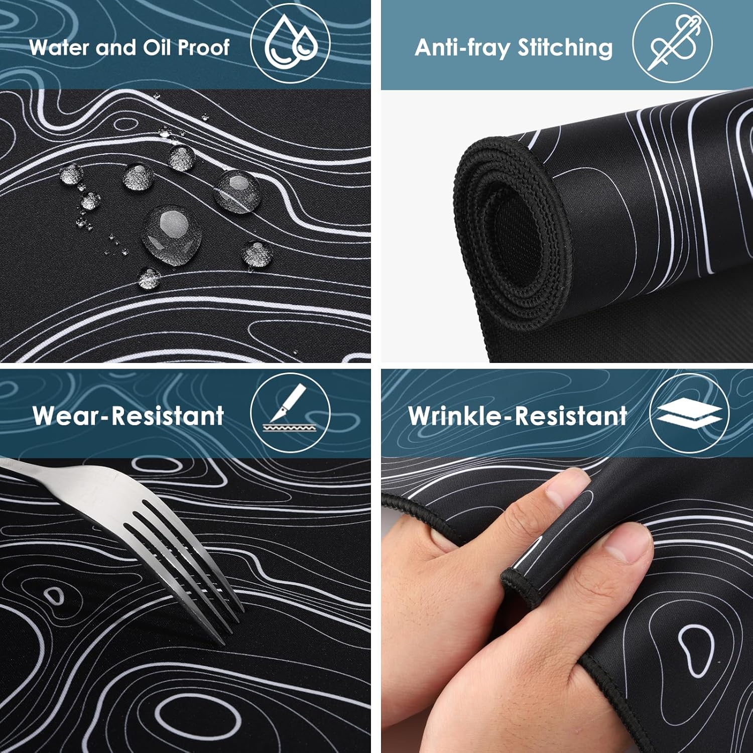 Topographic Map – Alfombrilla de mouse impermeable de contorno extendido para el hogar y la oficina, alfombrilla grande para mouse para juegos,
