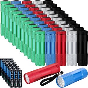 VIHOSE Juego de 50 mini linternas, varios colores, funciona con pilas, ligero, ideal para camping, lectura, emergencias VIHOSE Juego de 50 mini linternas, varios colores, funciona con pilas, ligero, ideal para camping, lectura, emergencias