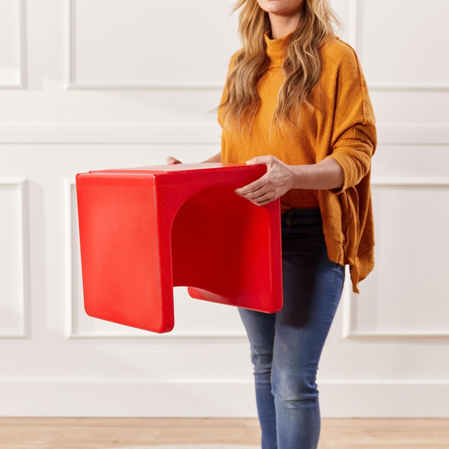 ECR4Kids Tri-Me 3 en 1 silla cubo, muebles para niños, rojo