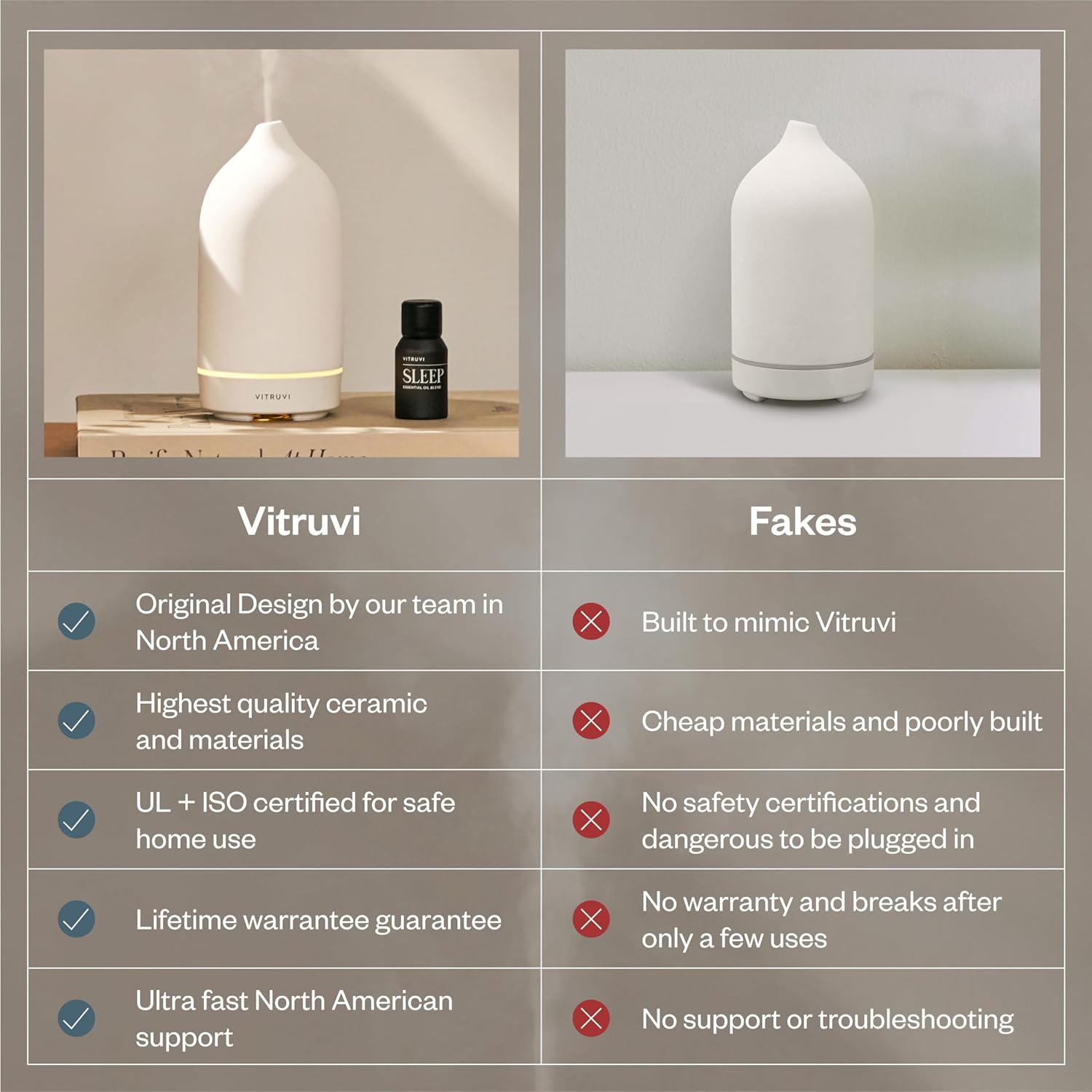 Vitruvi Difusor de piedra, difusor ultrasónico de aceite esencial de cerámica para aromaterapia  Difusor de cerámica, difusores para el hogar,