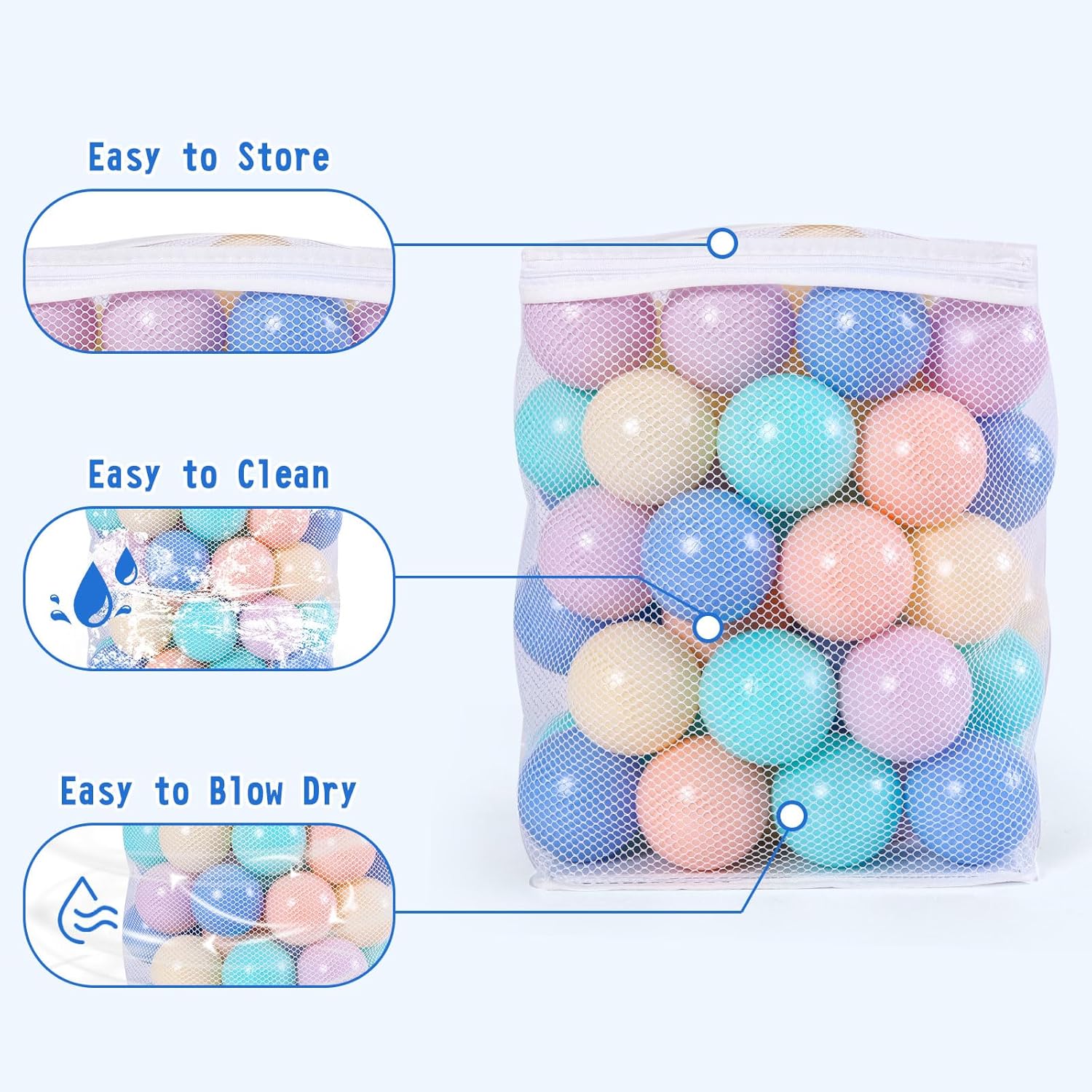 Pelotas para hoyos de bolas, sin ftalatos, sin BPA, bolas de plástico no tóxicas para niños y diversión para jugar