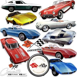 Chevrolet Corvette – Paquete variado de calcomanías grandes para automóvil, para laptop, botella de agua, álbumes de recortes, tableta, monopatín, Chevrolet Corvette – Paquete variado de calcomanías grandes para automóvil, para laptop, botella de agua, álbumes de recortes, tableta, monopatín,