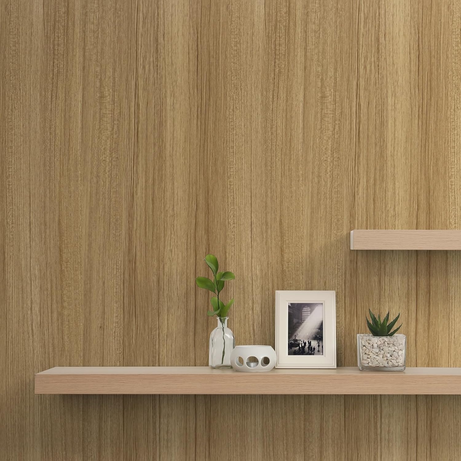 CHIHUT Papel adhesivo de madera marrón, impermeable, para despegar y pegar, papel tapiz de madera sintética para paredes, papel de contacto de grano