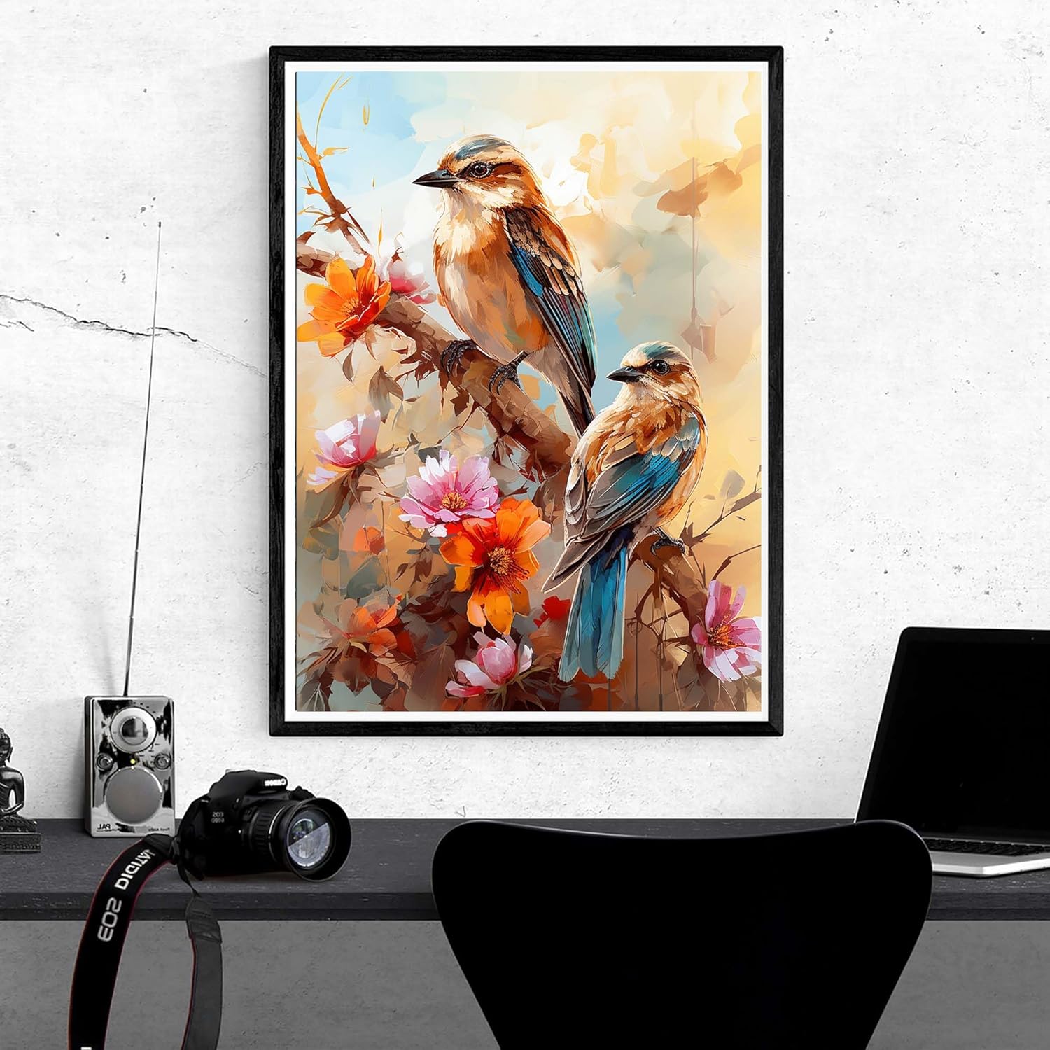 Kaliosy Kits de pintura de diamantes 5D para adultos, flores por números, pintura con diamantes, arte de animales, bricolaje, taladro completo,