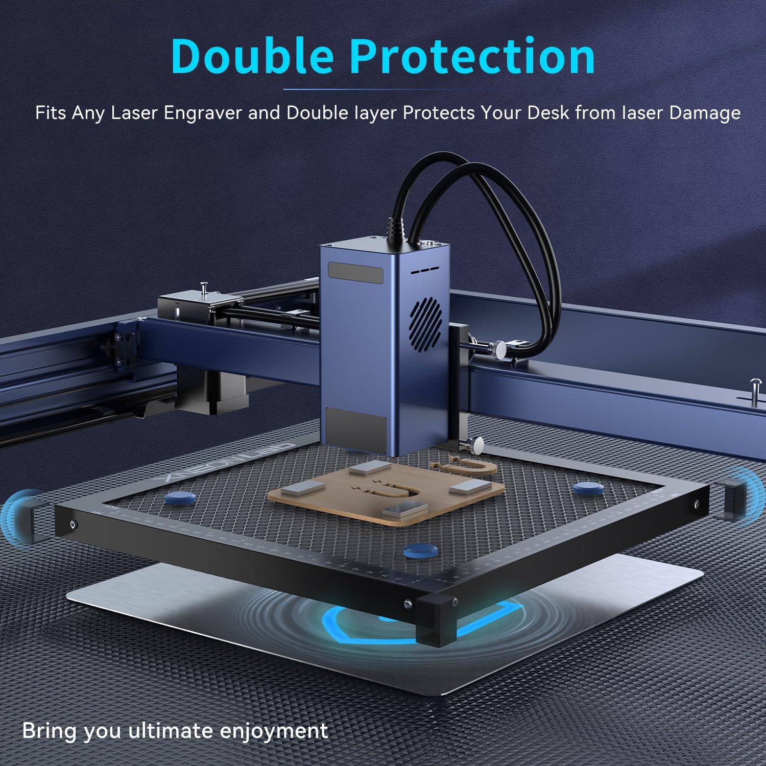 Cama láser Honeycomb – Mesa de trabajo láser de 450 × 450 × 0.866 in con panel de aluminio para XTool D1D1 Pro y la mayoría de máquinas de corte de