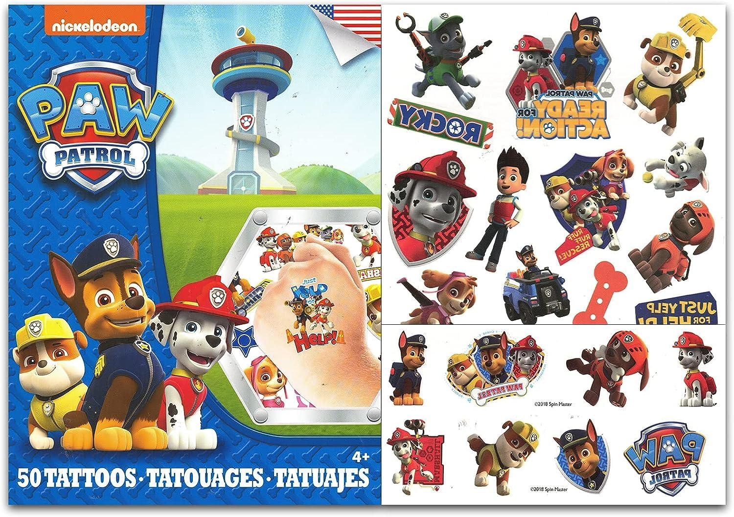 Paw Patrol Toys Games Activities Bundle for Toddlers, Kids – 4 Pc Paw Patrol Bowling Set with Tattoos and More (Paw Patrol Playset)