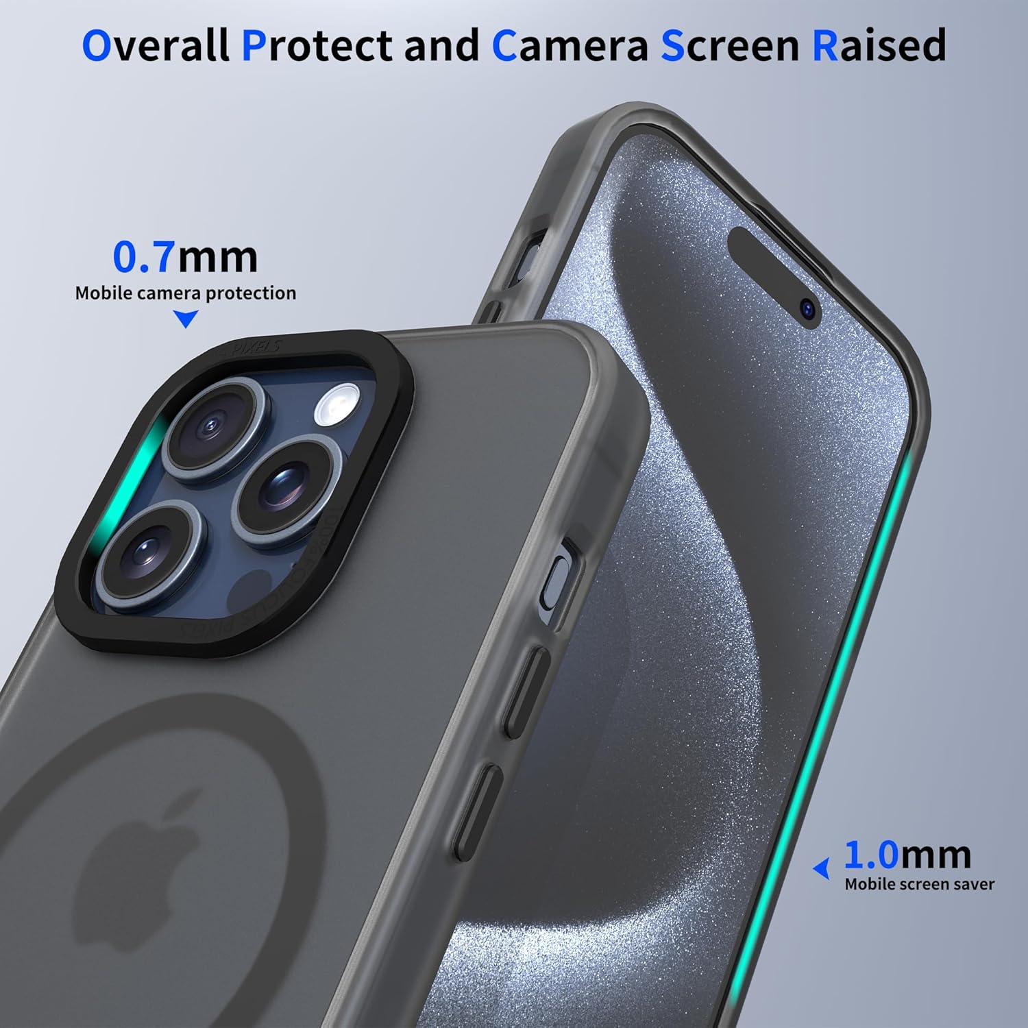 Funda magnética compatible con iPhone 15 Pro Max (6.7 pulgadas) con MagSafe Fuerte magnético Protección de grado militar de 10 pies Funda