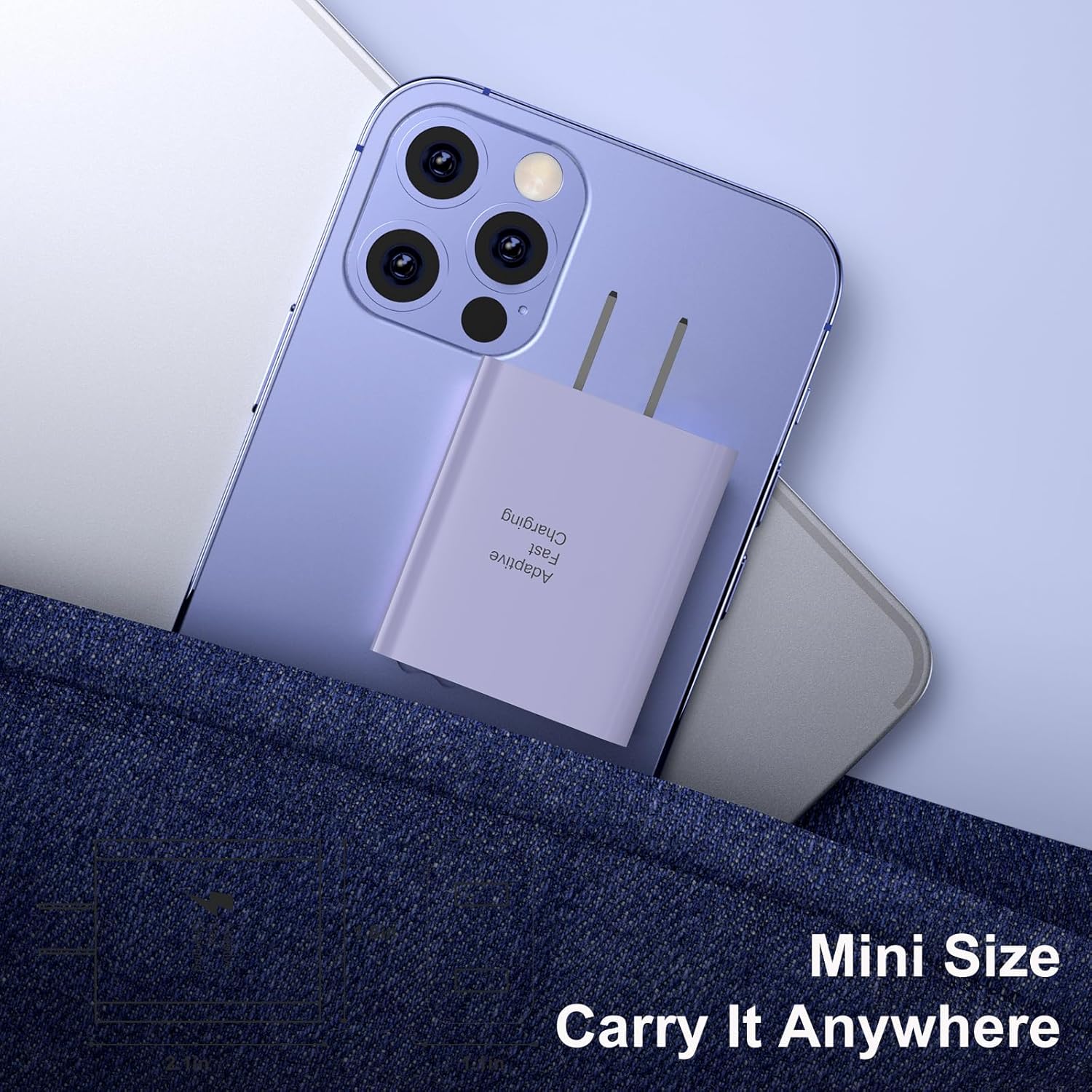 Paquete de 4 Cargador de pared USB-C, adaptador de corriente QC 3.0 de doble puerto duradero de 30 W, bloque de carga de doble enchufe rápido