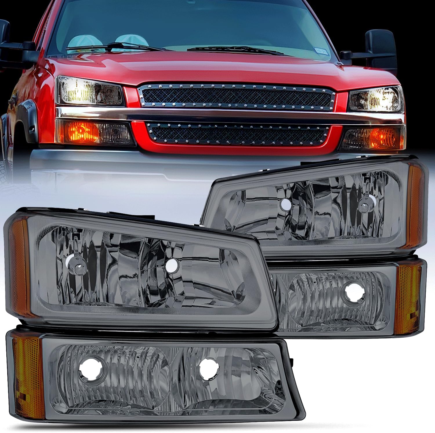 Nilight Conjunto de faros delanteros para Chevy Silverado Avalanche 1500 1500HD 2500 2500HD 3500 Chevrolet Pickup 2003 2004 2005 2005 2006 Chevrolet