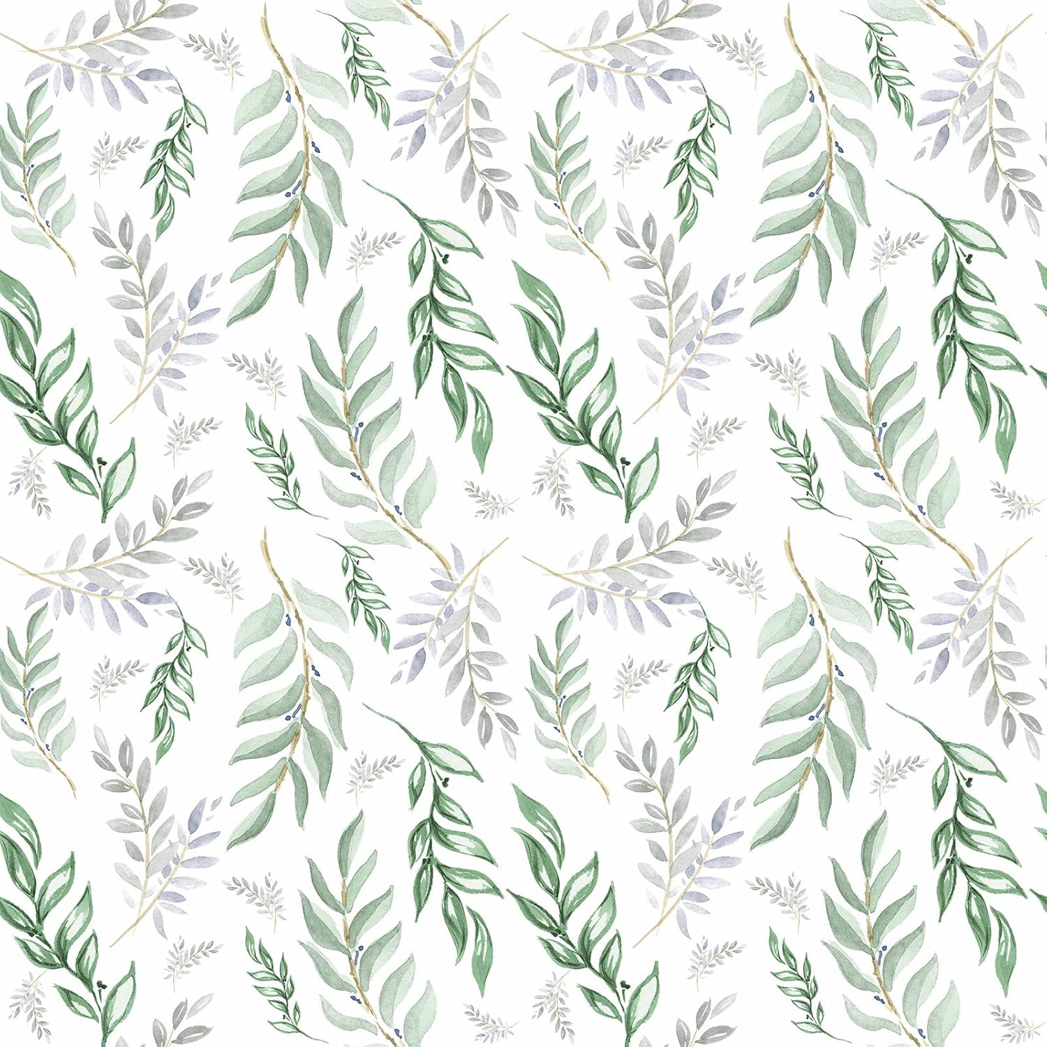 Nuwallpaper – Papel tapiz autoadhesivo decorativo con hojas verdes modernas, diseño floral, papel de contacto, decorativo, extraíble, autoadhesivo,
