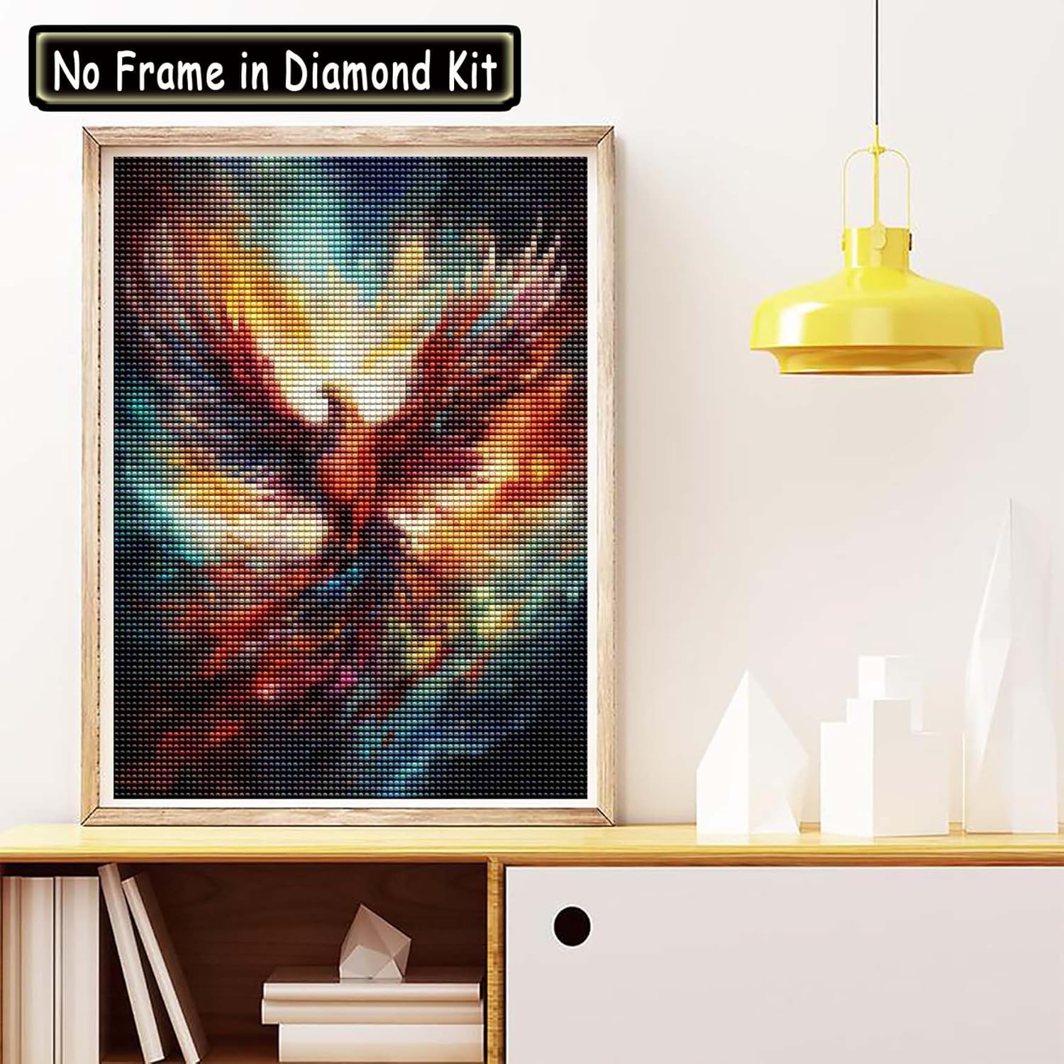 Cuneai – Kit de pintura de diamante 5D Phoenix  Taladro redondo por números, manualidades de pájaros, bordado de cristal para decoración de pared