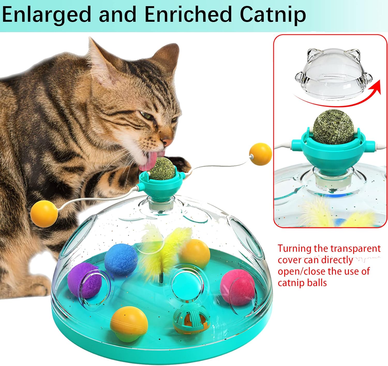 Juguetes para gatos de interior, rompecabezas interactivos para gatos, estimulación mental, estimulación mental, juegos cerebrales, bolas de hierba