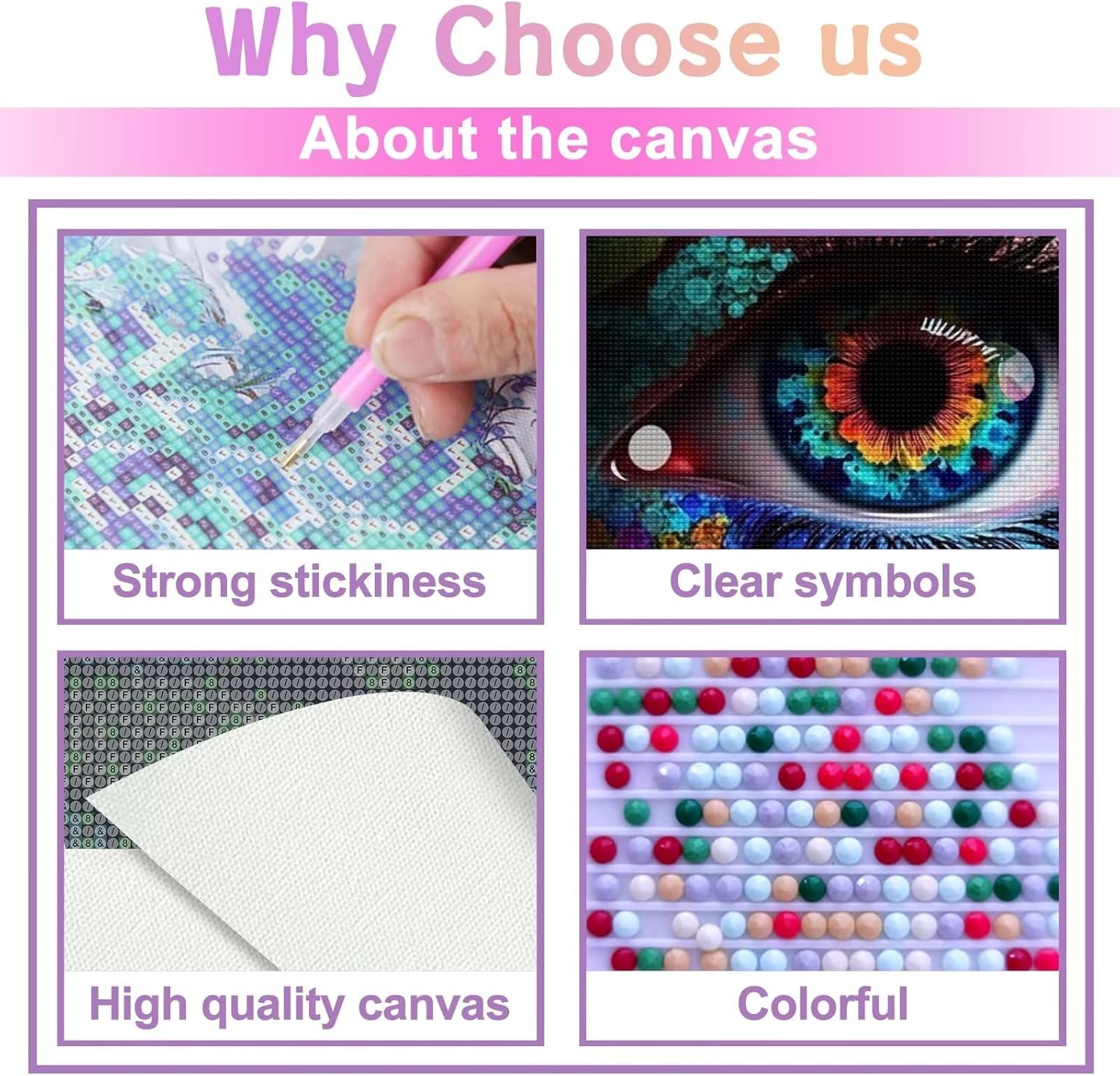 Pintura de diamantes 5D pestañas de ojos de colores por números, kits de pintura con diamantes, arte de cristal, manualidades, taladro completo,