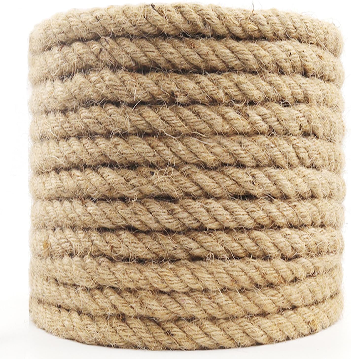 Cuerda de yute de 82 pies, cuerda de yute resistente, cuerda de cáñamo natural, cuerda de sisal resistente para artes, manualidades, envoltura de