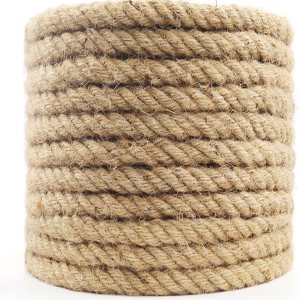 Cuerda de yute de 82 pies, cuerda de yute resistente, cuerda de cáñamo natural, cuerda de sisal resistente para artes, manualidades, envoltura de Cuerda de yute de 82 pies, cuerda de yute resistente, cuerda de cáñamo natural, cuerda de sisal resistente para artes, manualidades, envoltura de