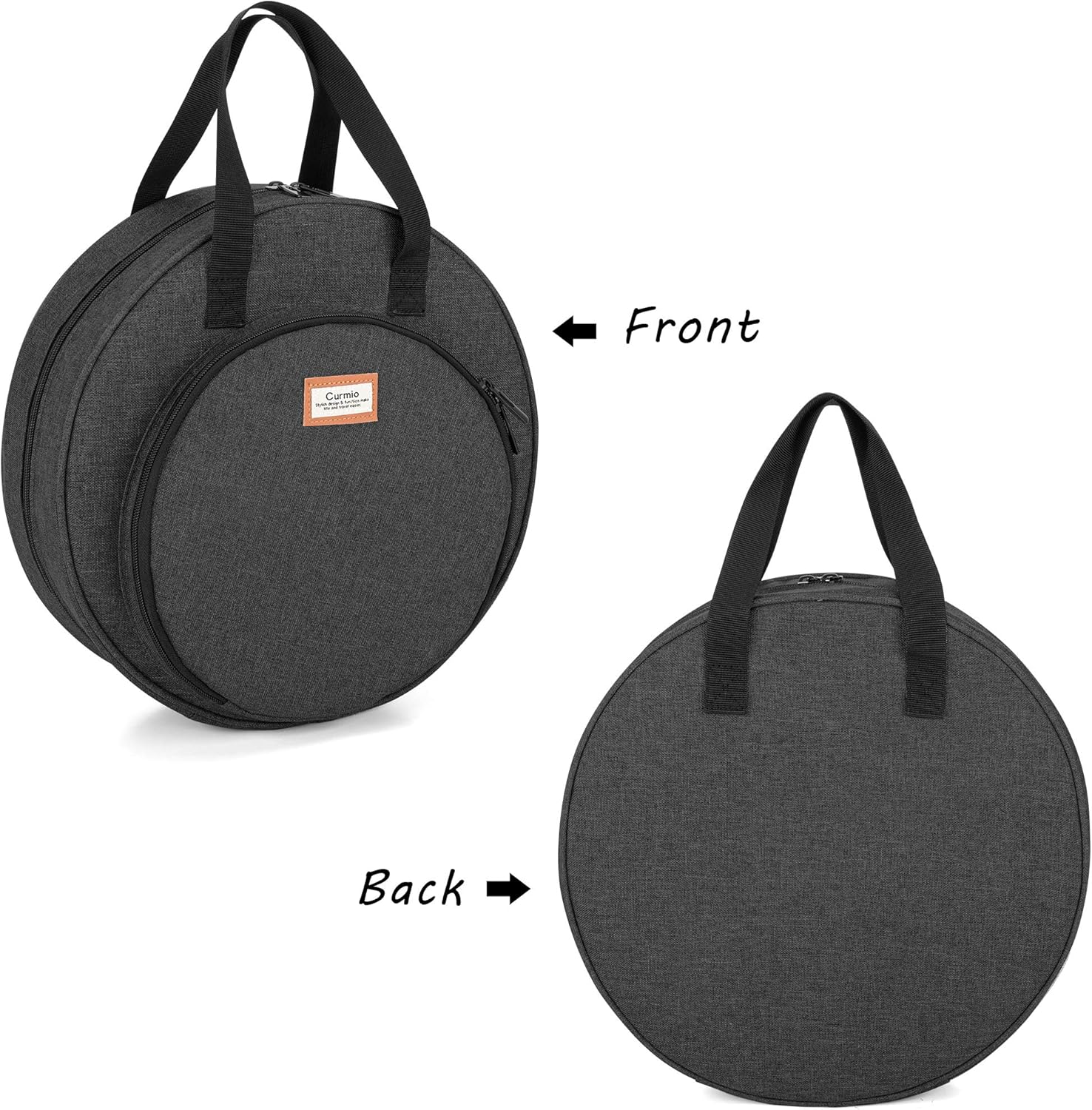 CURMIO Bolsa de bordado, bolsa de transporte portátil para proyectos de bordado y kits de herramientas de punto de cruz, solo bolsa, color negro