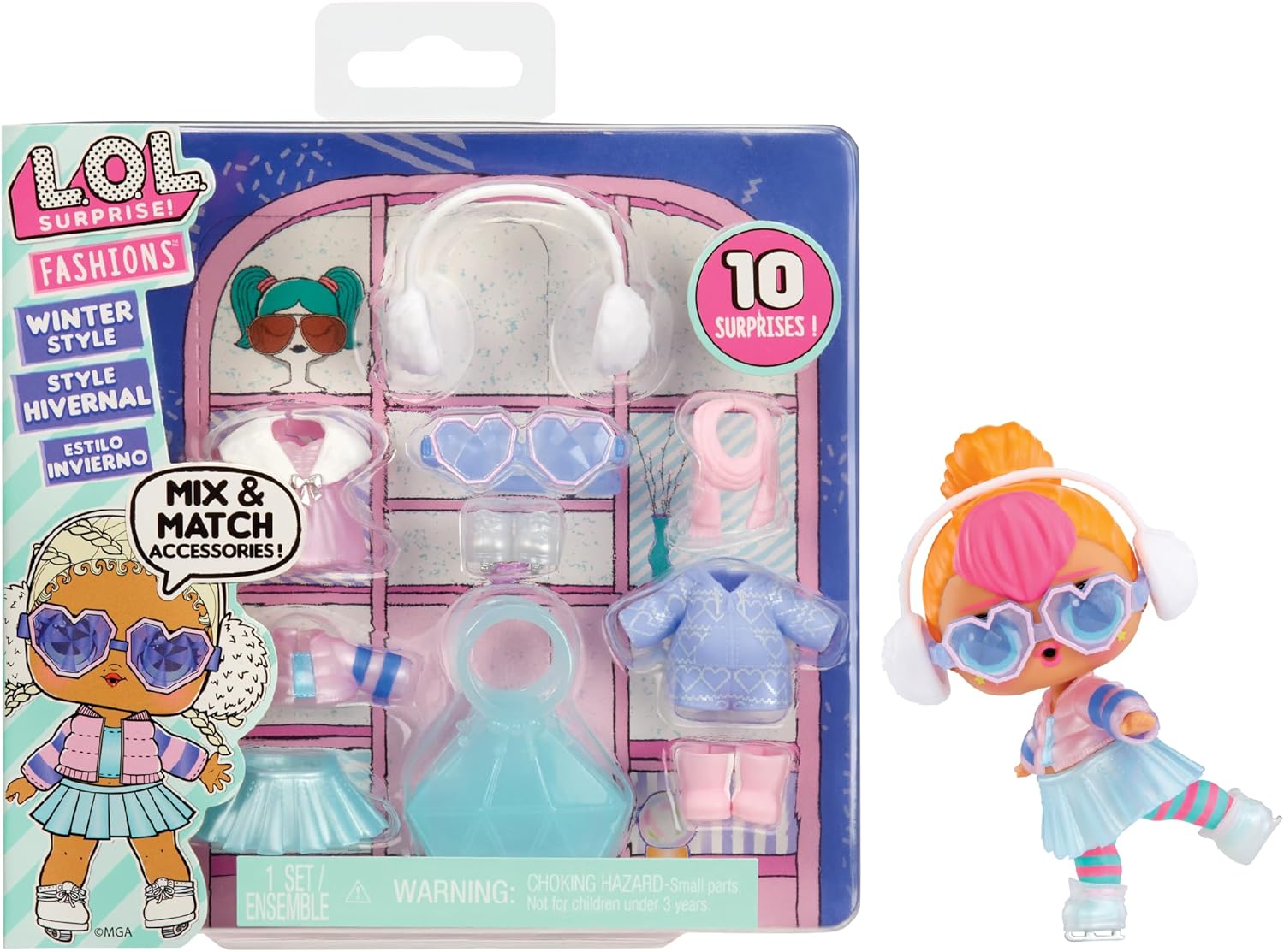 LOL Surprise Fashion Packs estilo invierno  6 estilos únicos cada uno con (3) trajes, (2) pares de zapatos, (4) accesorios  Mezcla y combina estilos