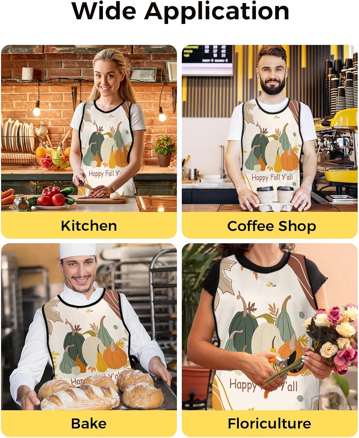 Universal Cobbler Apron with 2 Pockets Unisex Waterproof Chef Aprons Adjustable Washable Bib Apron