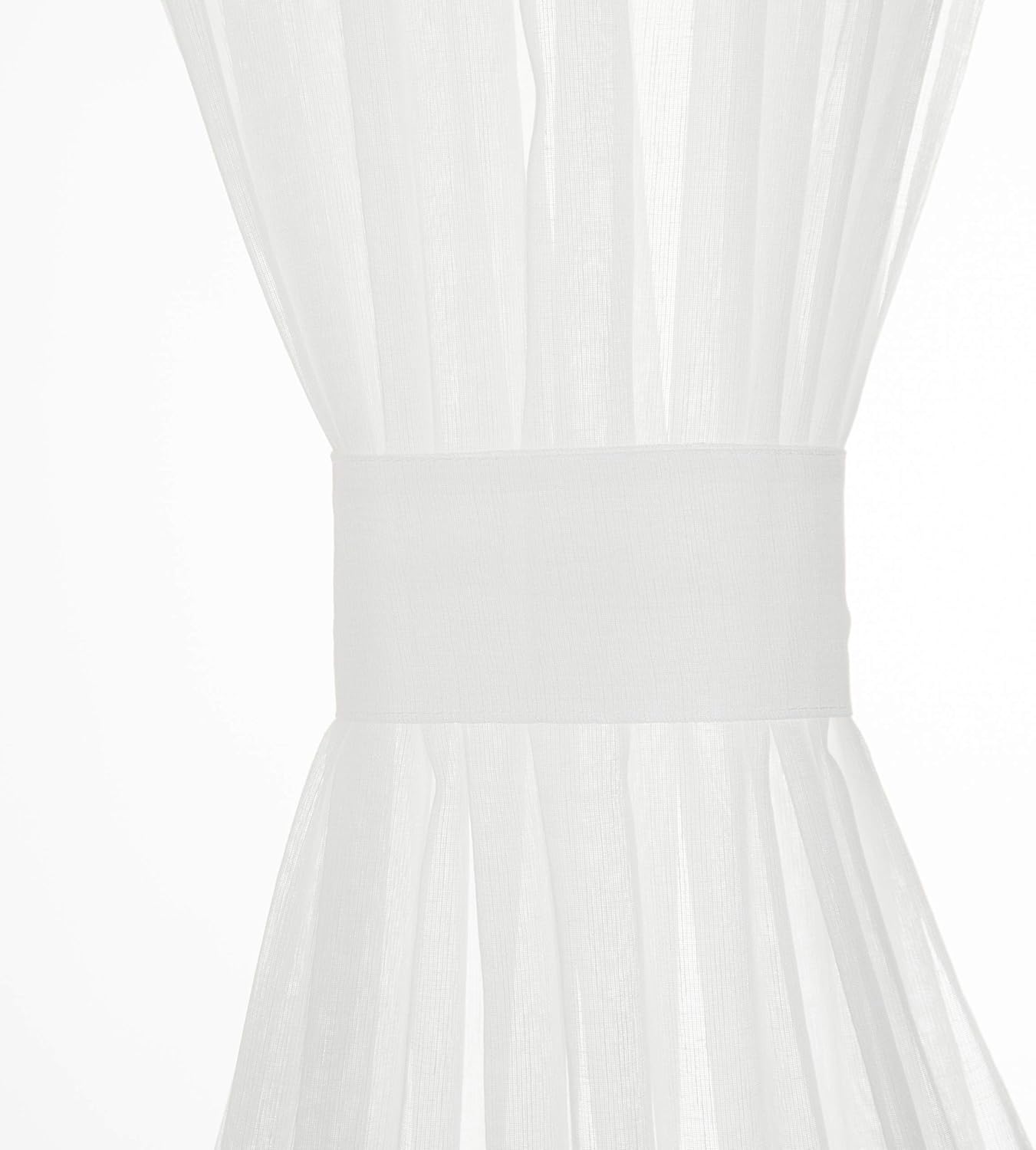 Aquazolax – Cortinas de puerta francesas a rayas blancas transparentes para puertas de cristal de patio, ventanas