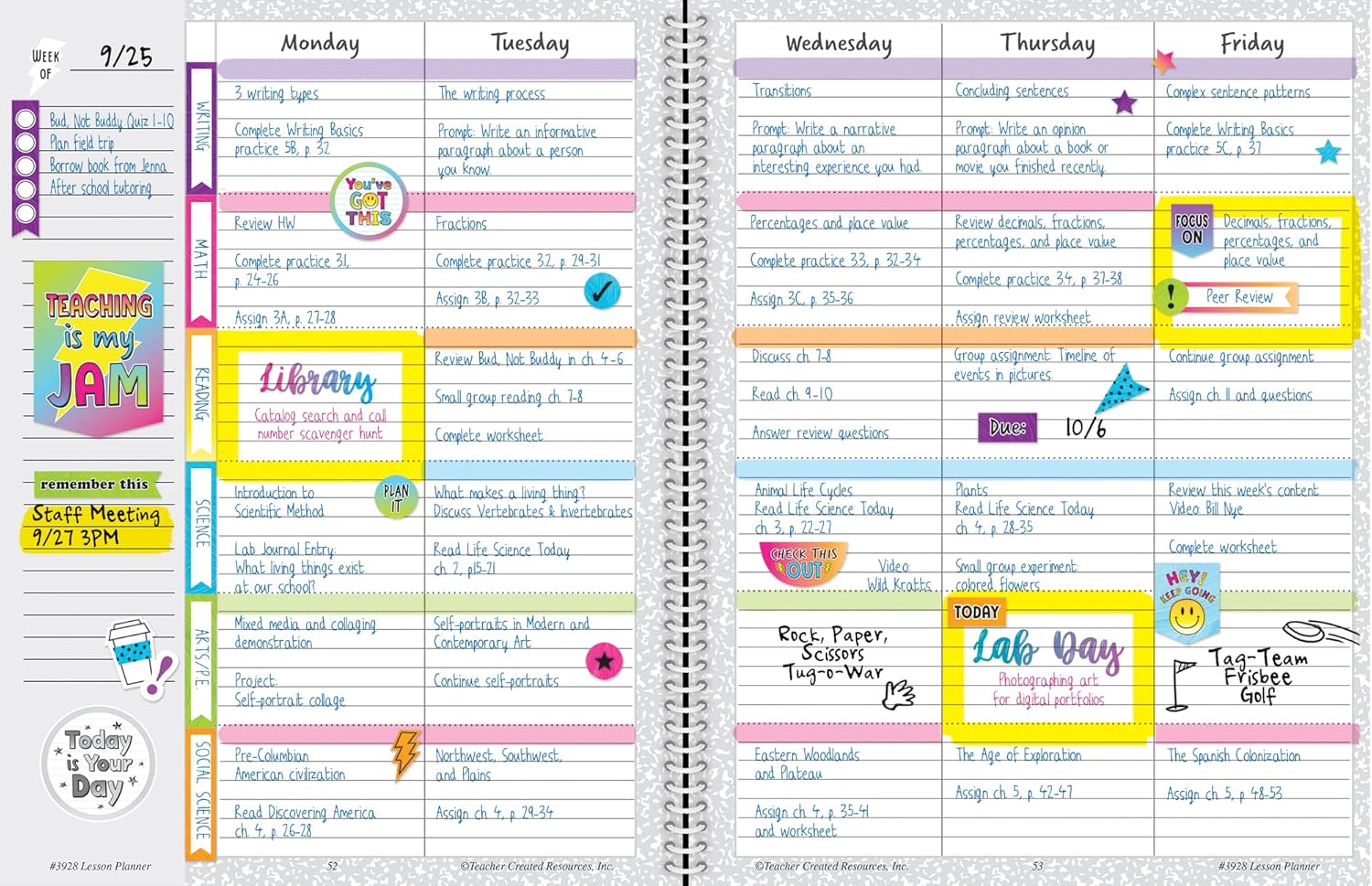 Teacher Created Resources Brights 4Ever Planificador de lecciones (TCR3928)