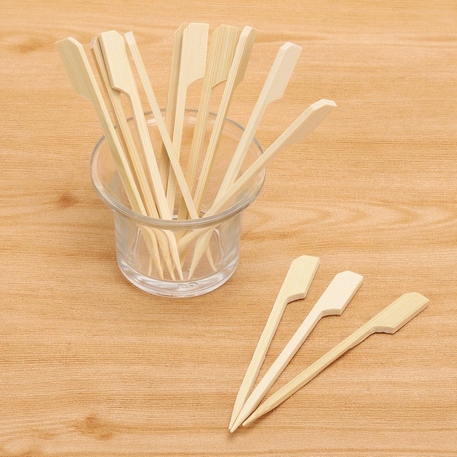 200 palillos de dientes de madera de bambú de 3.5 pulgadas para cócteles, aperitivos, frutas, sándwich, aperitivos de barbacoa (3.5 pulgadas)