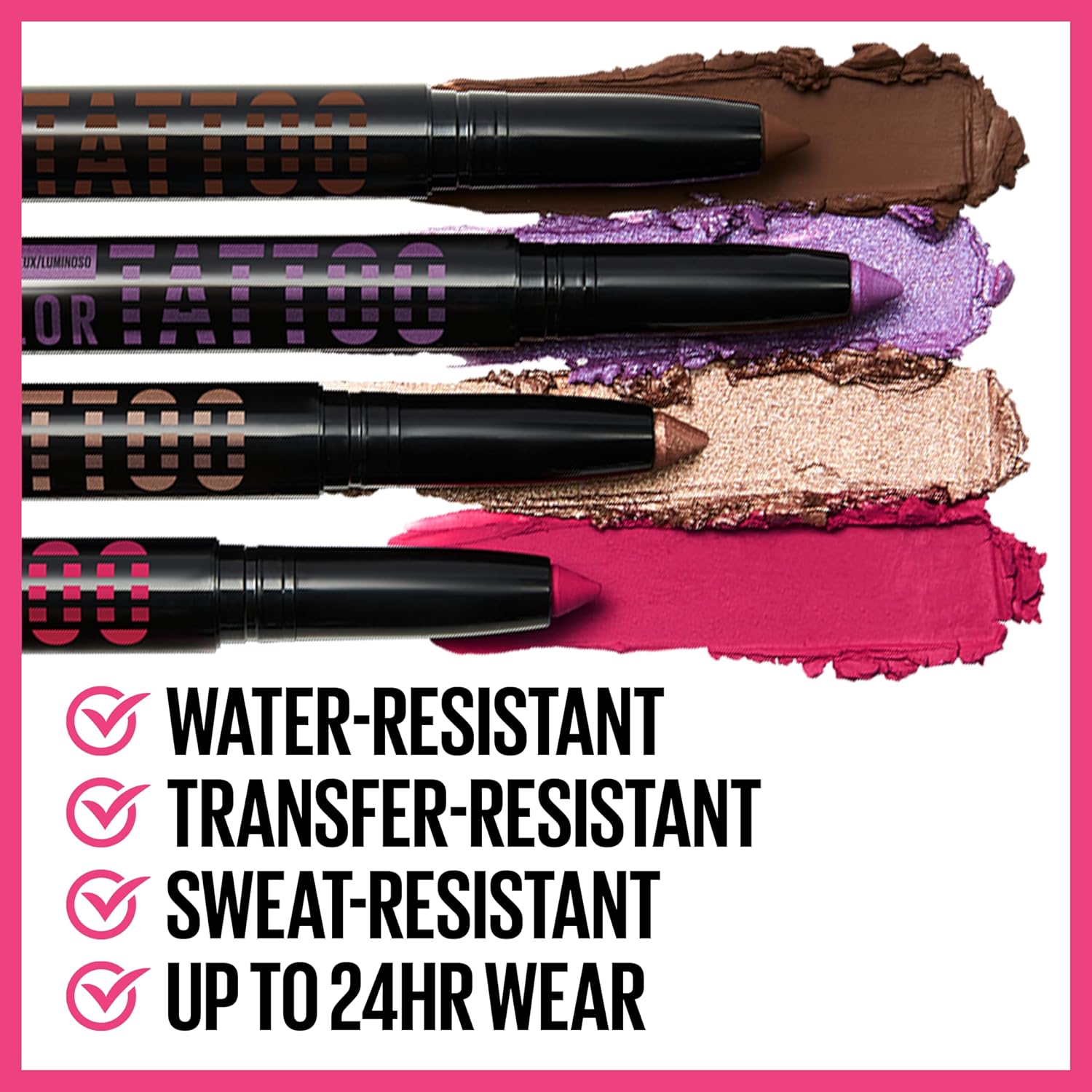 MAYBELLINE Color Tattoo Longwear Multi-Use Sombra de Ojos Stix, Maquillaje de Ojos, Estoy Determinado (Marrón Oscuro Mate)