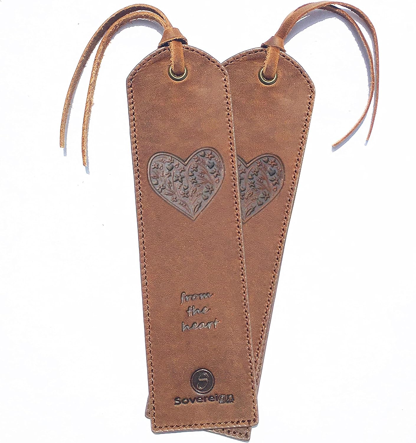 Marcapáginas de cuero hecho a mano con diseño de corazón, 2 marcas de cuero auténtico, marcadores únicos para hombres, mujeres y niños  Gran regalo