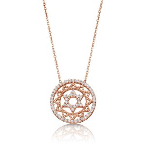 Jewish Star of David Necklace for Women and Girls with Sparkling Clear Cz Cubic Zirconia Stones in Rose Gold Jewish Star of David Necklace for Women and Girls with Sparkling Clear Cz Cubic Zirconia Stones in Rose Gold