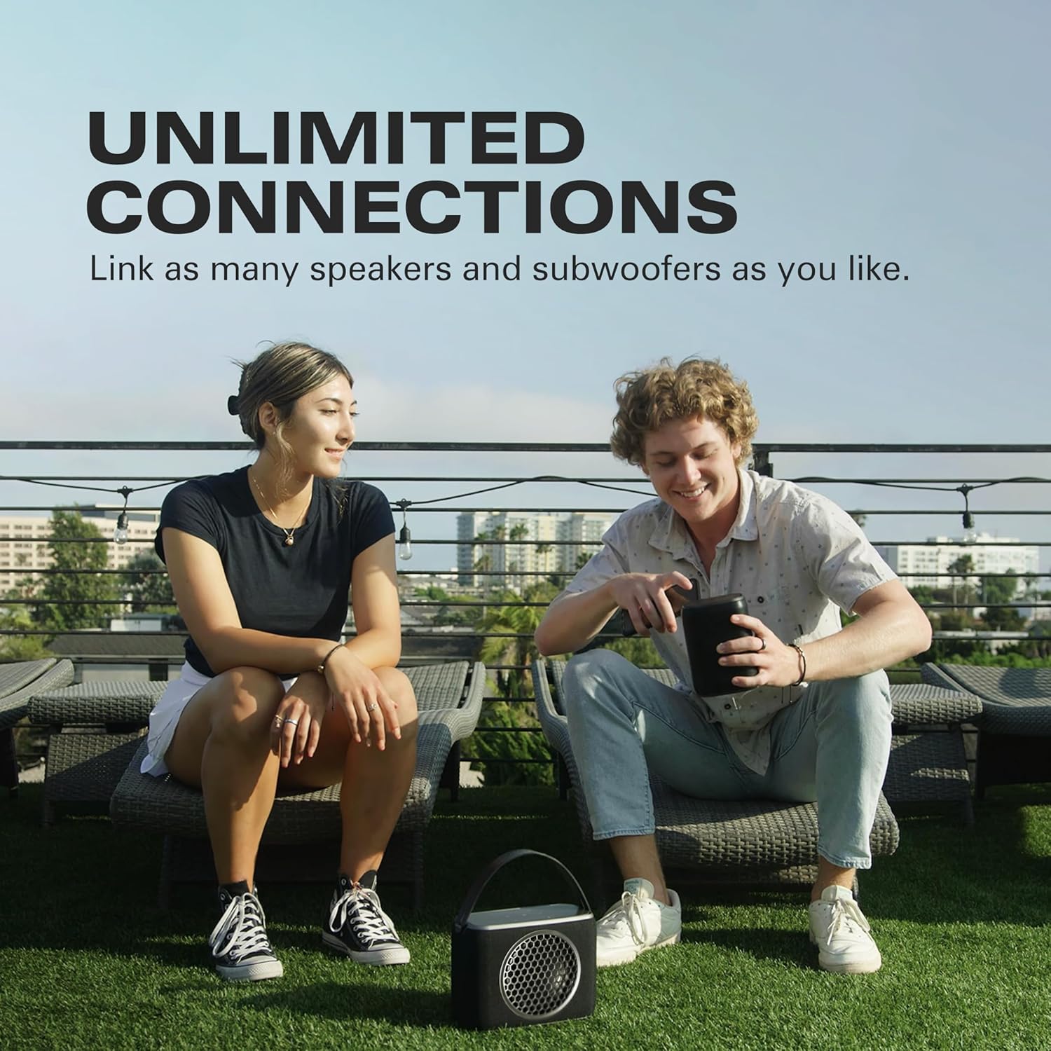 Rocksteady Combo de altavoz Bluetooth portátil y subwoofer para estadio, alcance de hasta 100 pies, hasta 30 horas de duración de la batería, 4