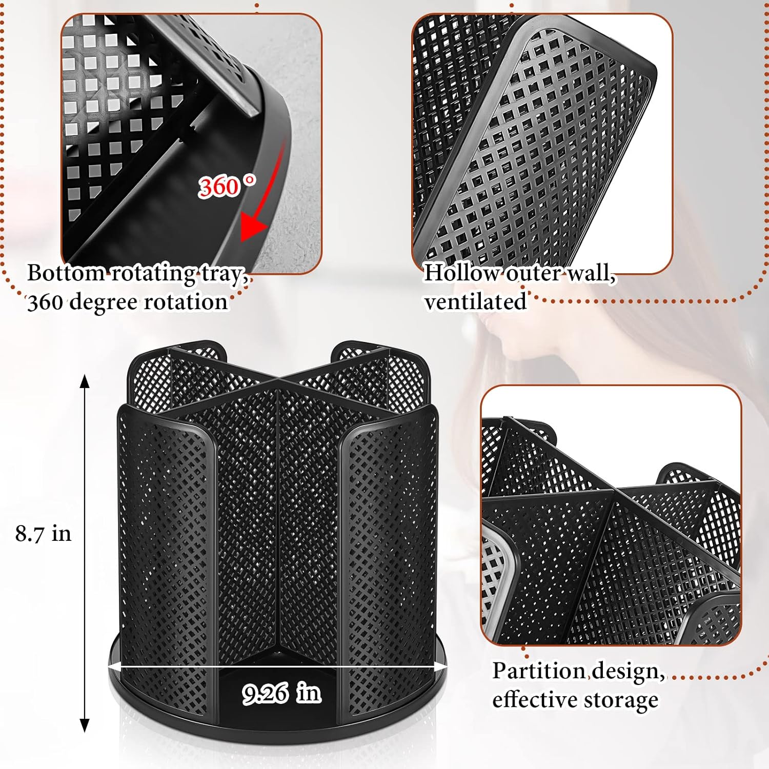 Hoolerry 2 dispensadores de tazas de café desechables giratorios de 360 grados para tazas de papel y tapa de plástico con 4 compartimentos,