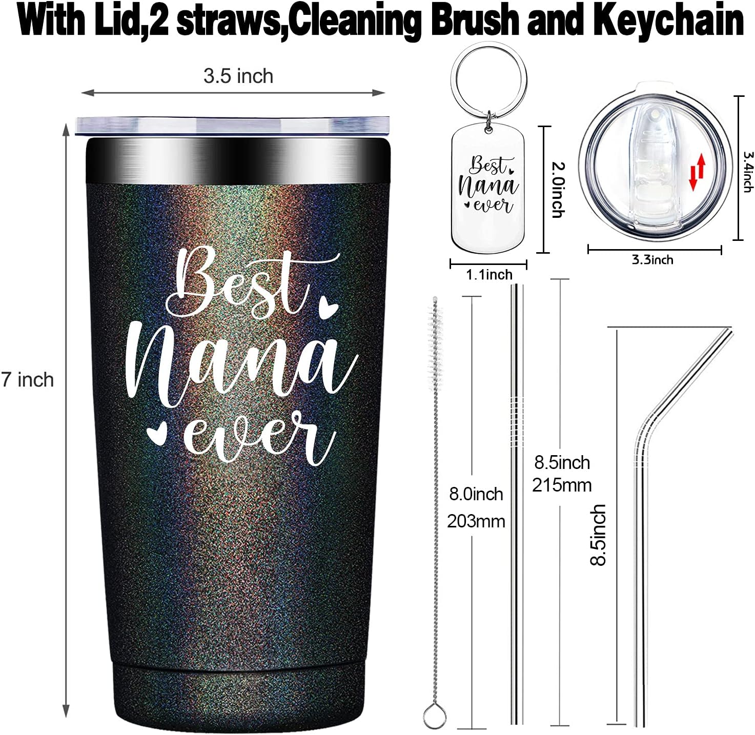 Fufandi Best Nana Ever – Divertidos regalos de Navidad para el día de la madre para la nana, la mejor abuela del mundo, regalos de cumpleaños para