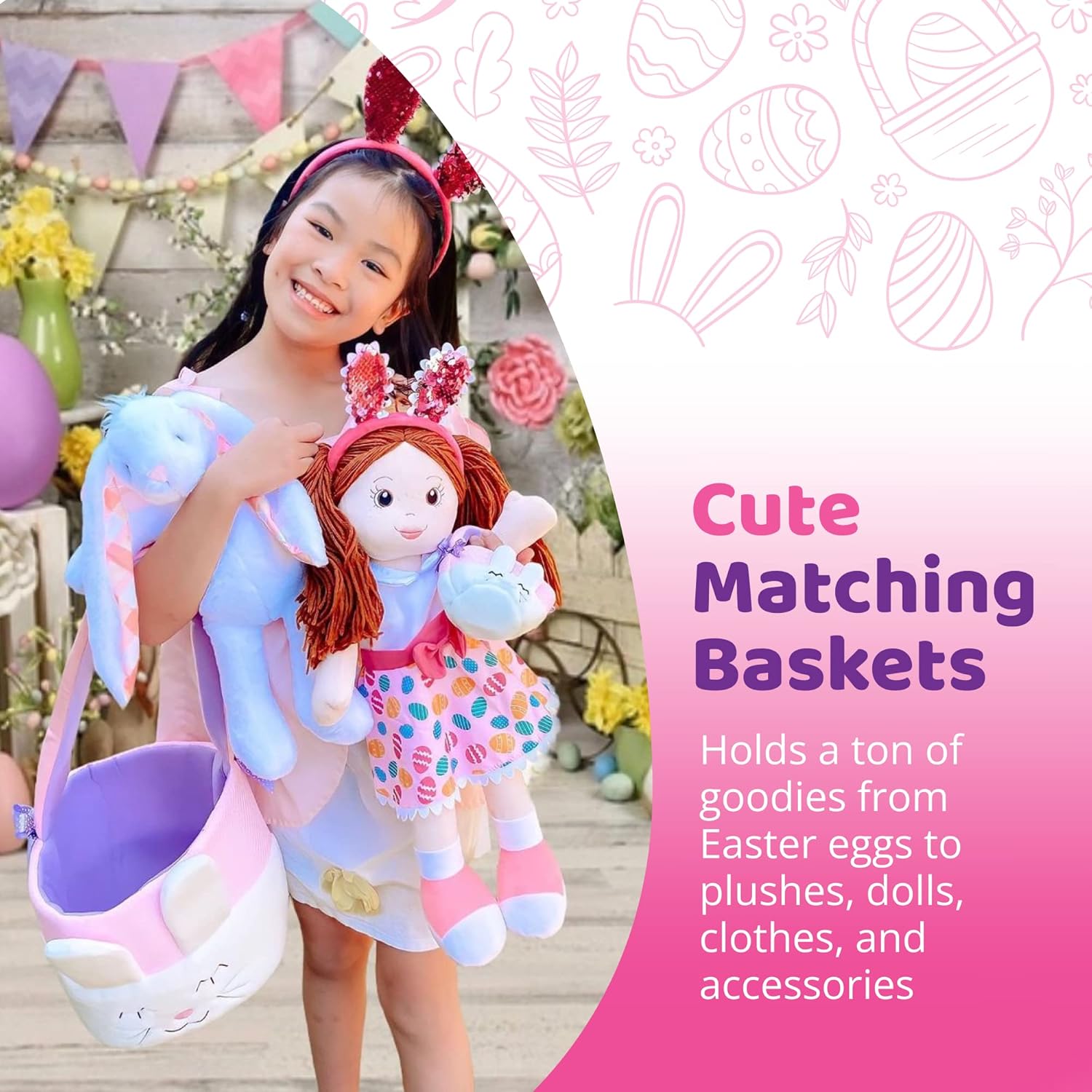 Playtime by Eimmie Conjunto de ropa y accesorios para muñecas, vestido de vacaciones de Pascua con accesorios a juego, se adapta a muñecas