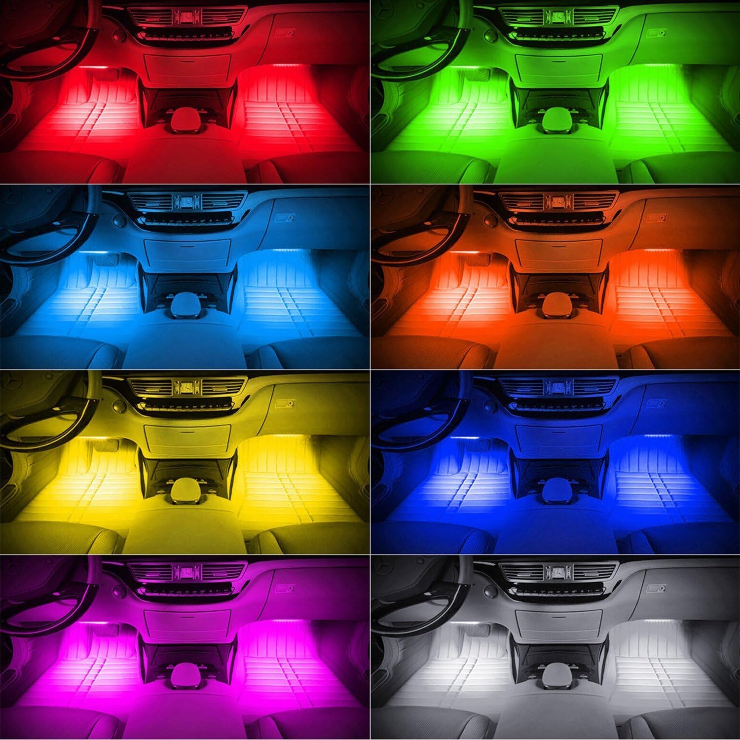 Icbeamer – Tira de luz LED para interiores bajo el asiento con control de teléfono inteligente, color mate, con función activa