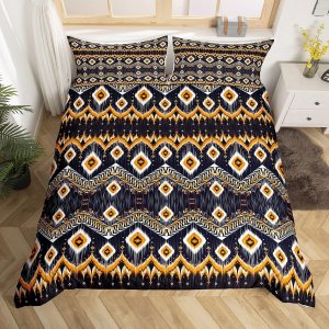 Erosebridal Funda de edredón bohemia tamaño Queen, funda de edredón bohemia con rayas geométricas para niños y niñas, decoración del hogar, funda de Erosebridal Funda de edredón bohemia tamaño Queen, funda de edredón bohemia con rayas geométricas para niños y niñas, decoración del hogar, funda de