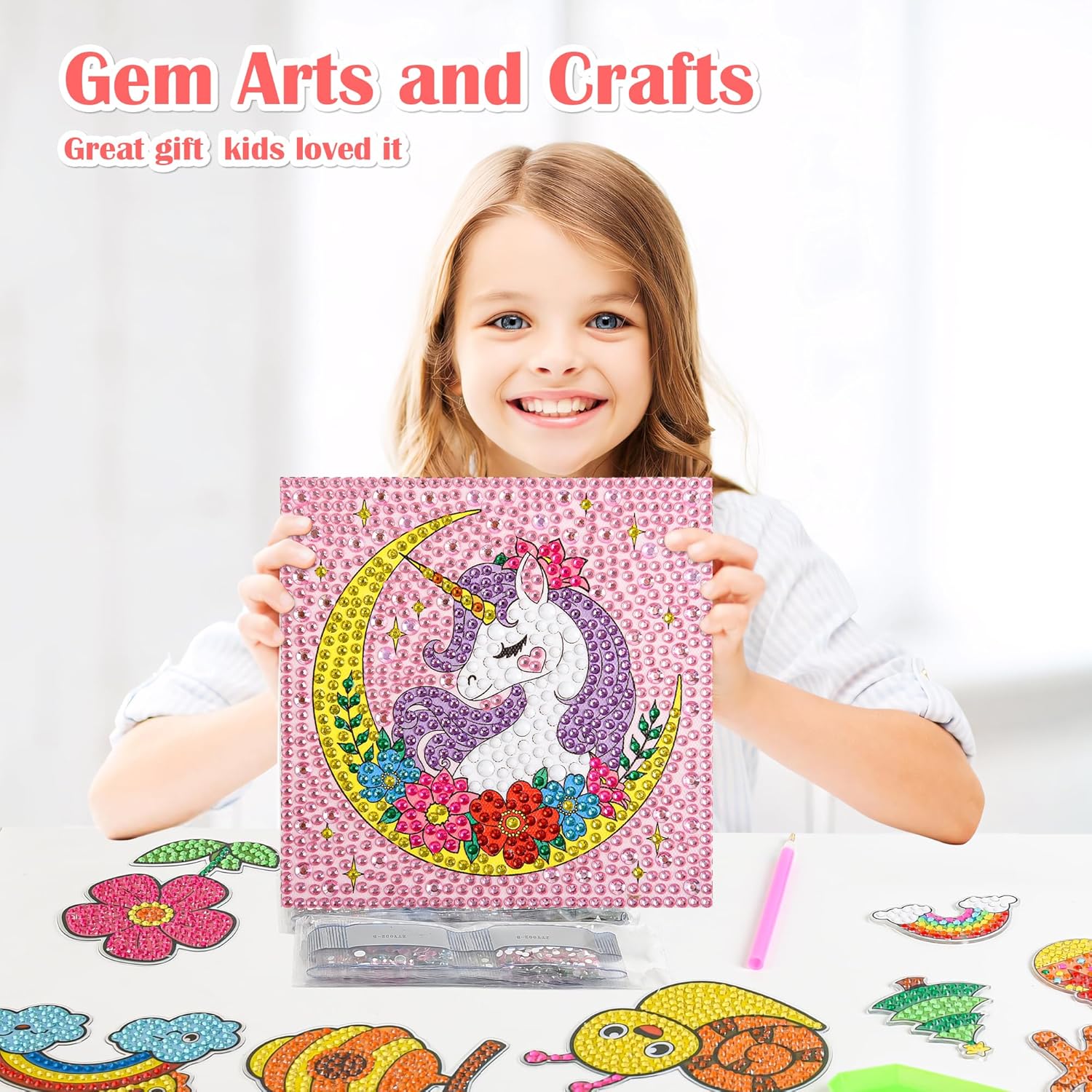 Libfx Kits de pintura de diamantes para niños, artes y manualidades para niños y niñas, ideas de regalo para niños de 8 a 12 años, 6 a 8 años,