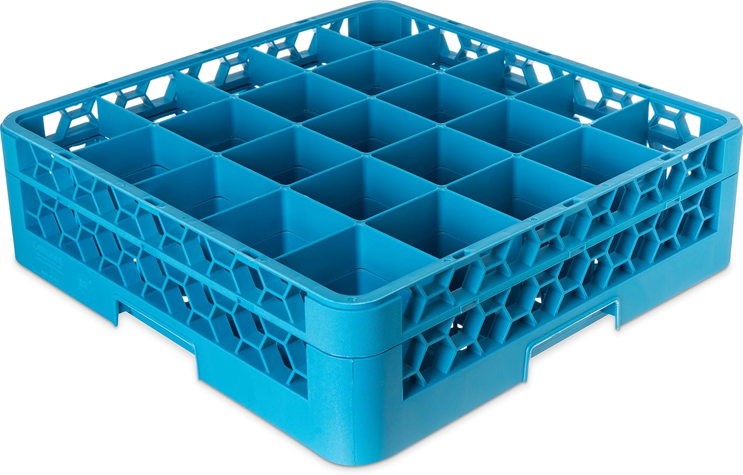 Carlisle FoodService Products Opticlean – Estante de vidrio con 25 compartimentos con 1 extensor, azul, 5.56 pulgadas