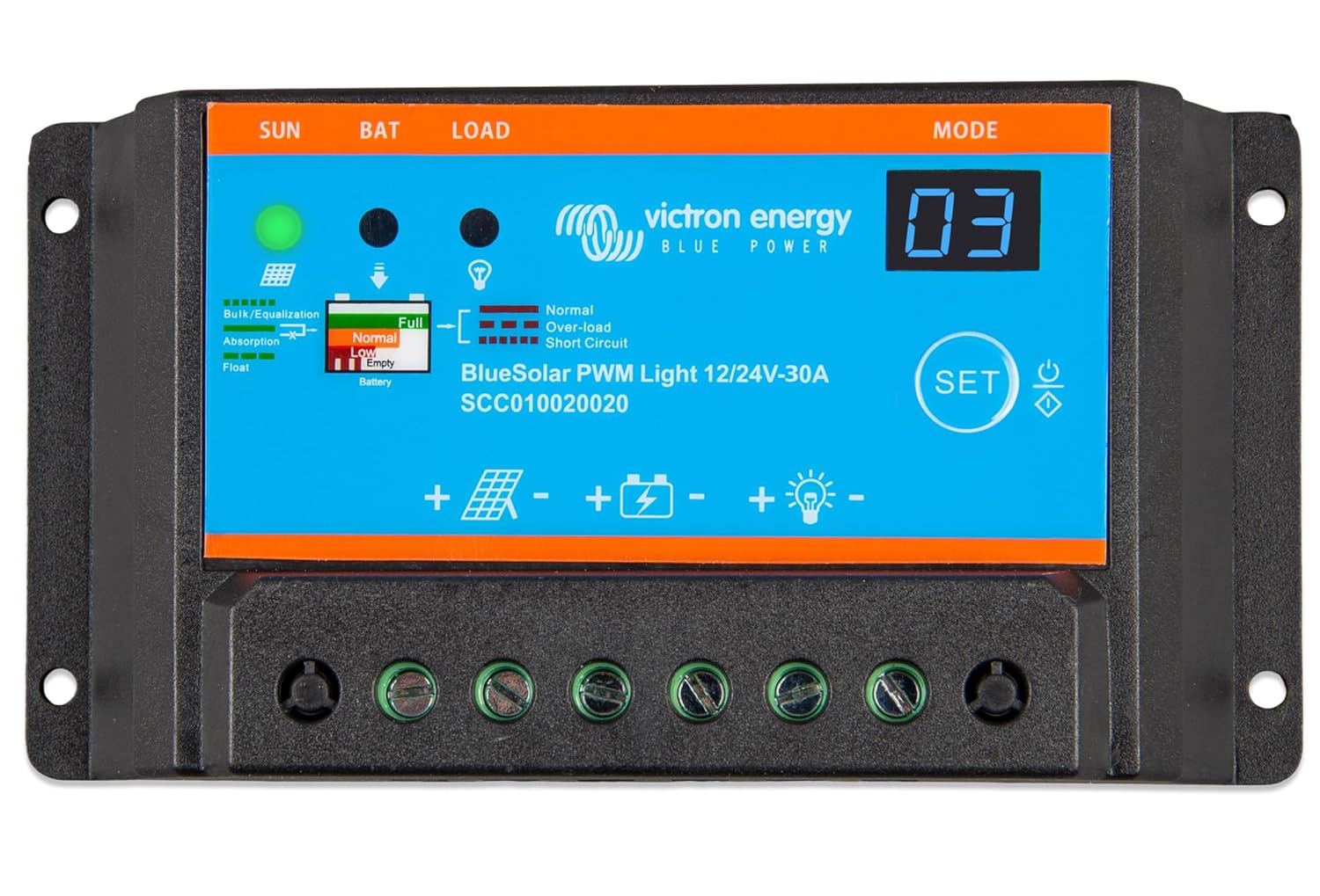 Victron Energy BlueSolar PWM-Light Controlador de carga de 1224 voltios 30 amperios