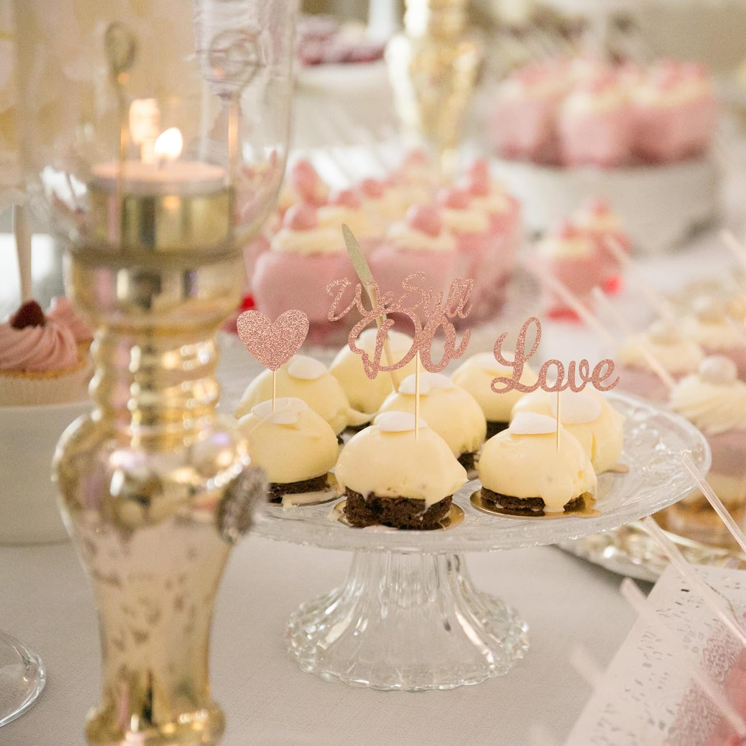 Arthsdite 24 piezas de decoración para cupcakes con purpurina en forma de corazón de amor, matrimonio, aniversario, despedida de soltera, boda,