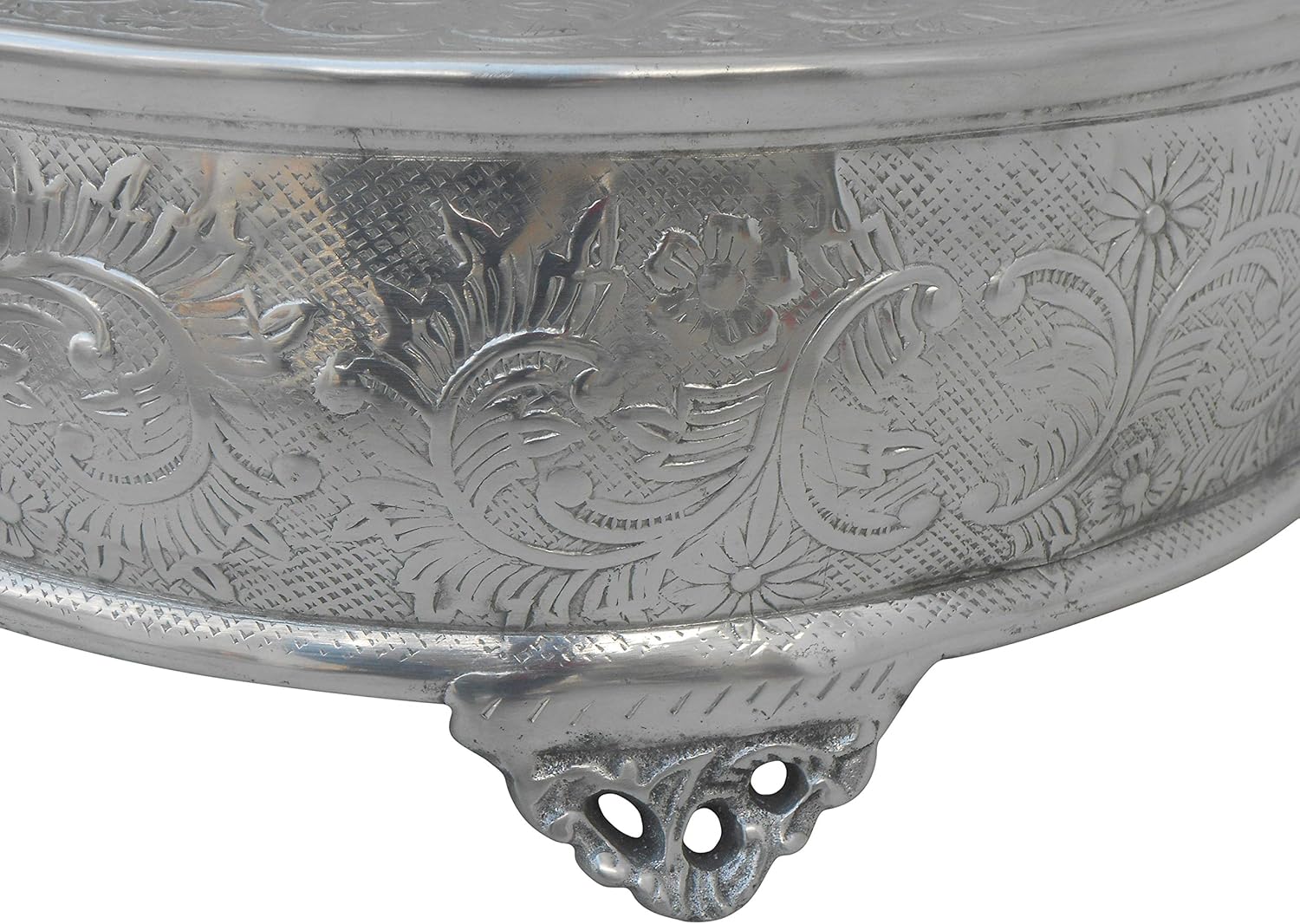 Soporte redondo para tartas de boda (18 pulgadas, plateado)