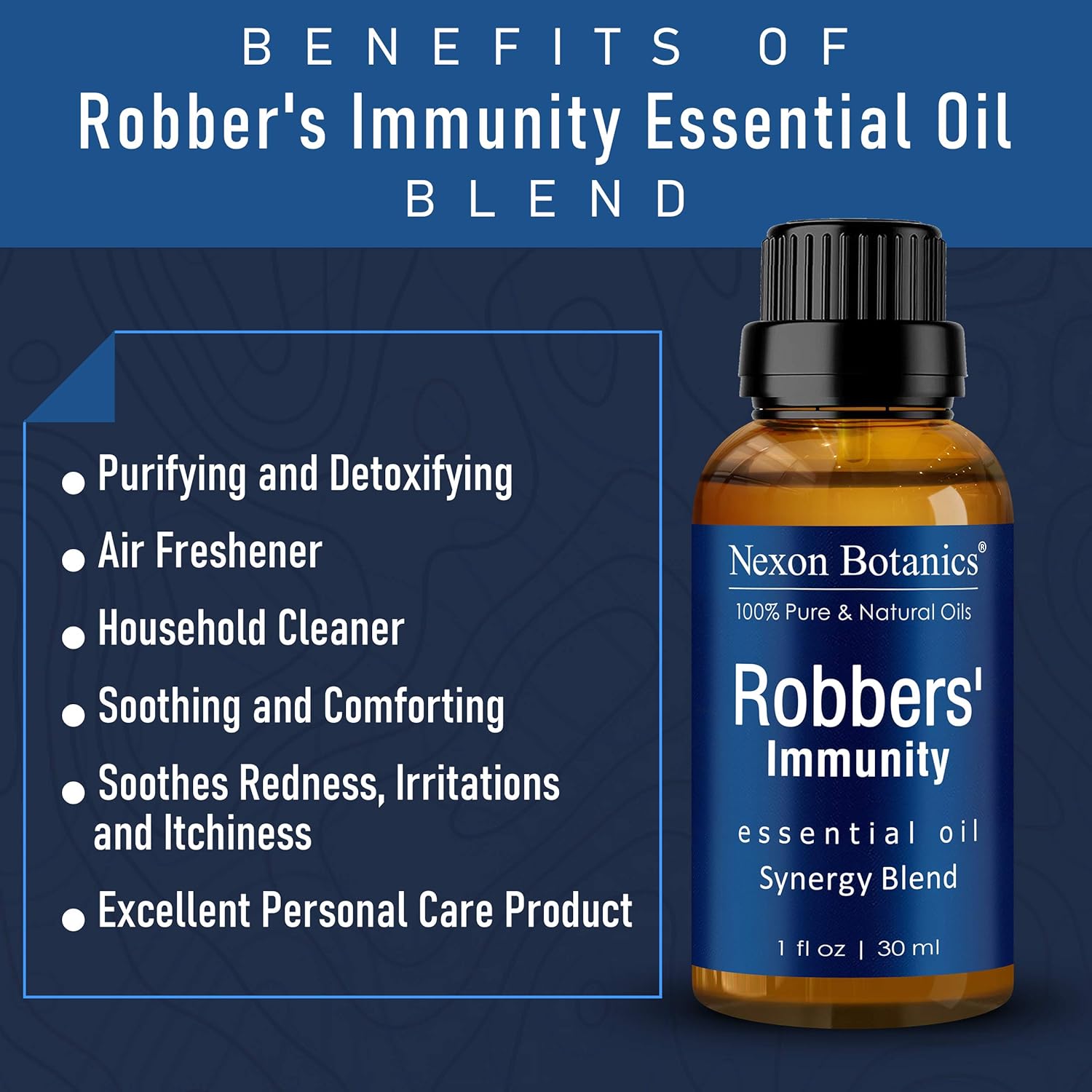 Robbers’ Immunity – Mezcla de aceites esenciales de 1.0 fl oz, comparable al aceite esencial On Guard, aceite esencial de refuerzo inmunológico,