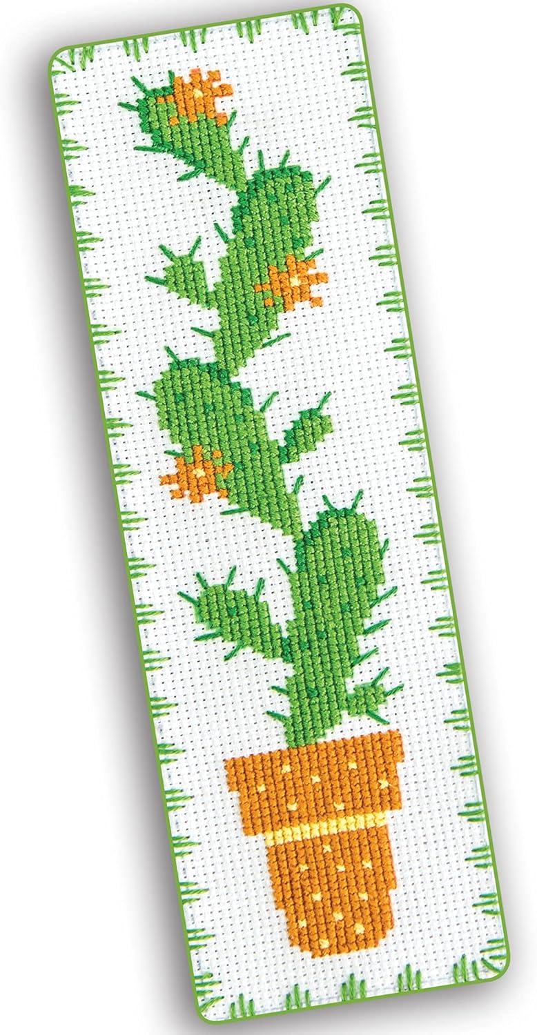 Povitrulya Kits de punto de cruz para adultos o niños “Cactus”  Divertido kit de marcador de bricolaje bordado a mano